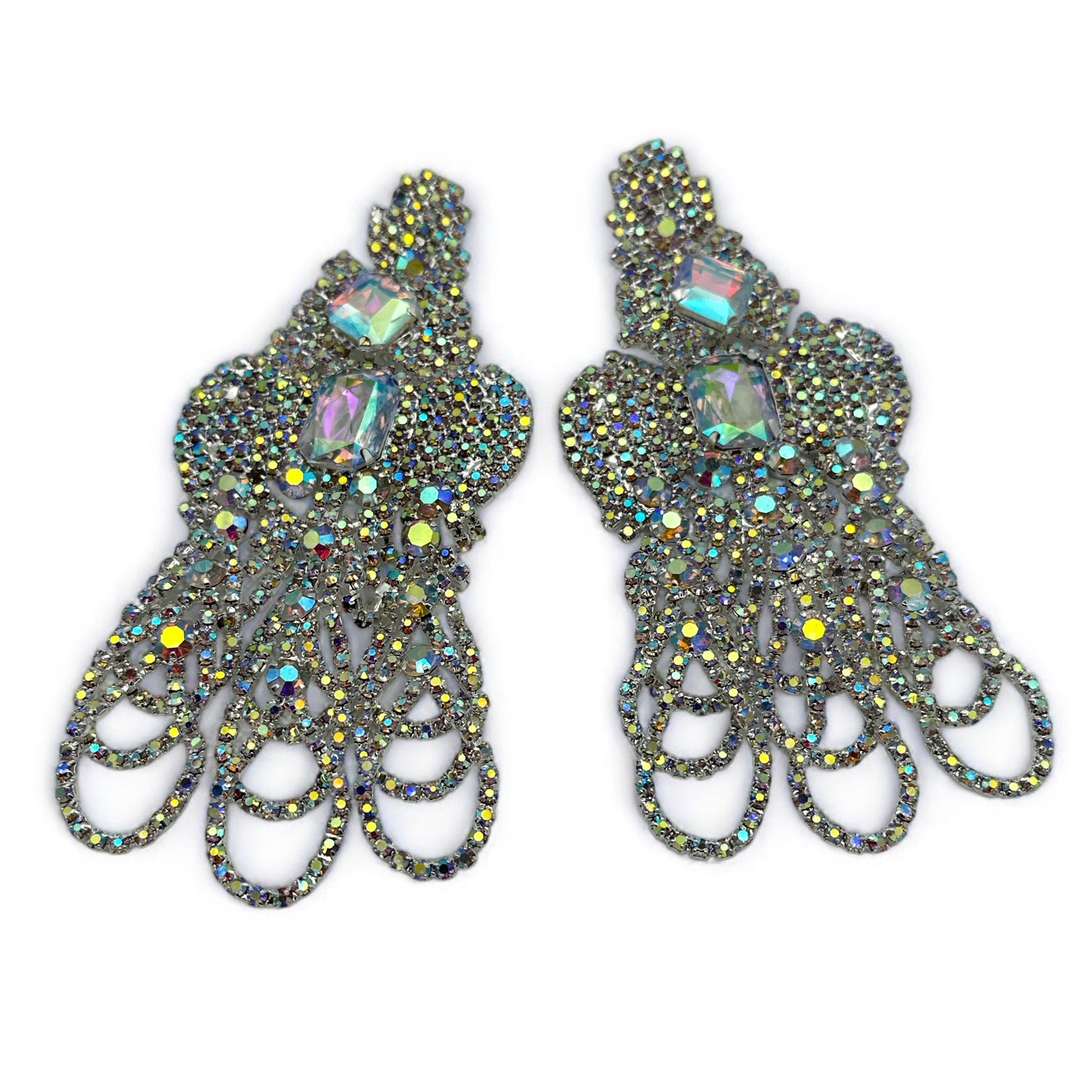 Glamorous Crystal Diamante Rhinestone Dangle Earrings – Sparkly Statement Jewellery