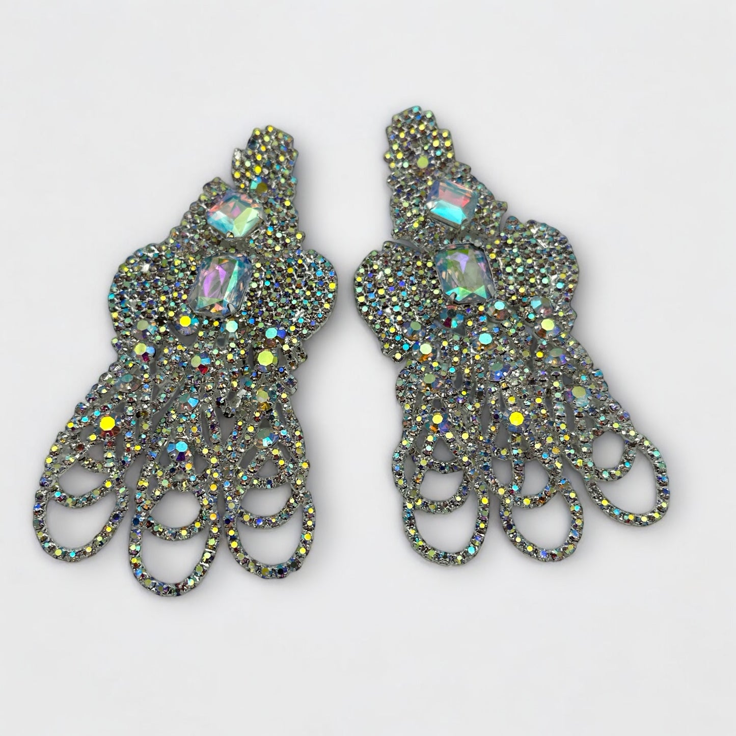 Glamorous Crystal Diamante Rhinestone Dangle Earrings – Sparkly Statement Jewellery