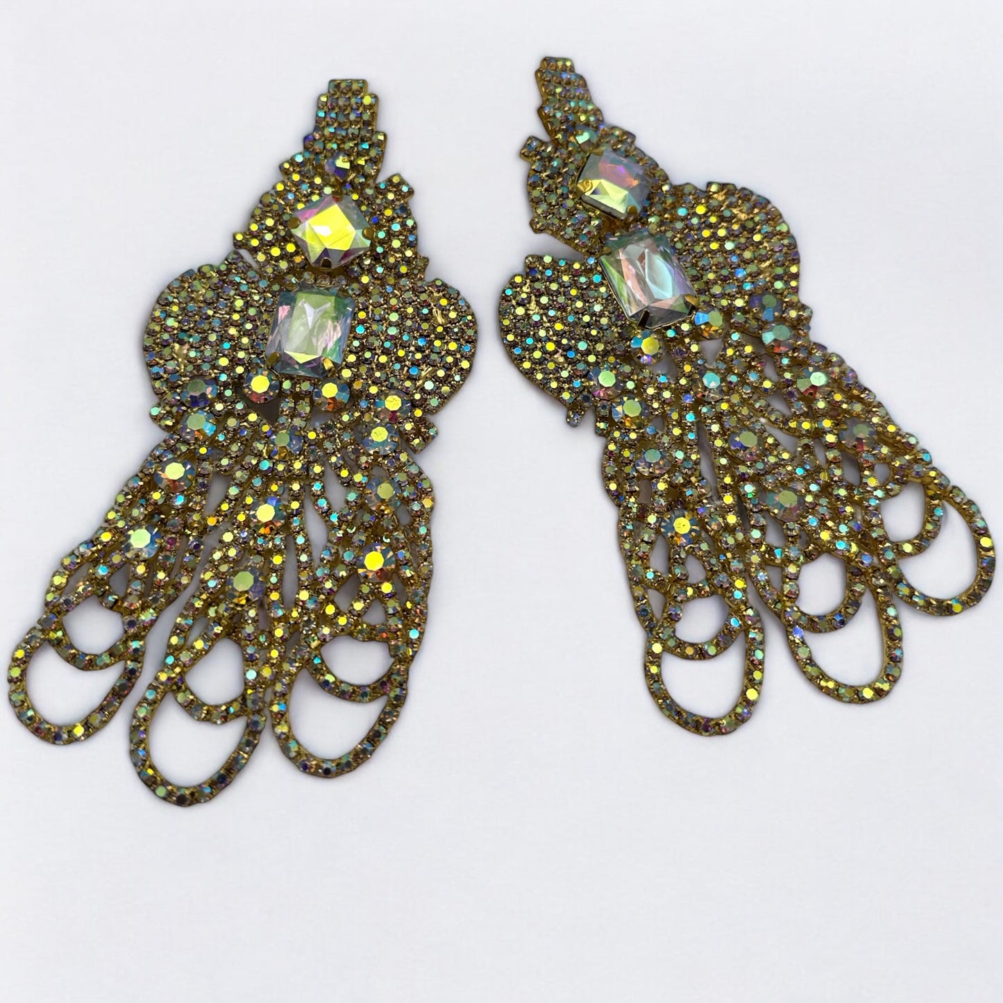 Glamorous Crystal Diamante Rhinestone Dangle Earrings – Sparkly Statement Jewellery
