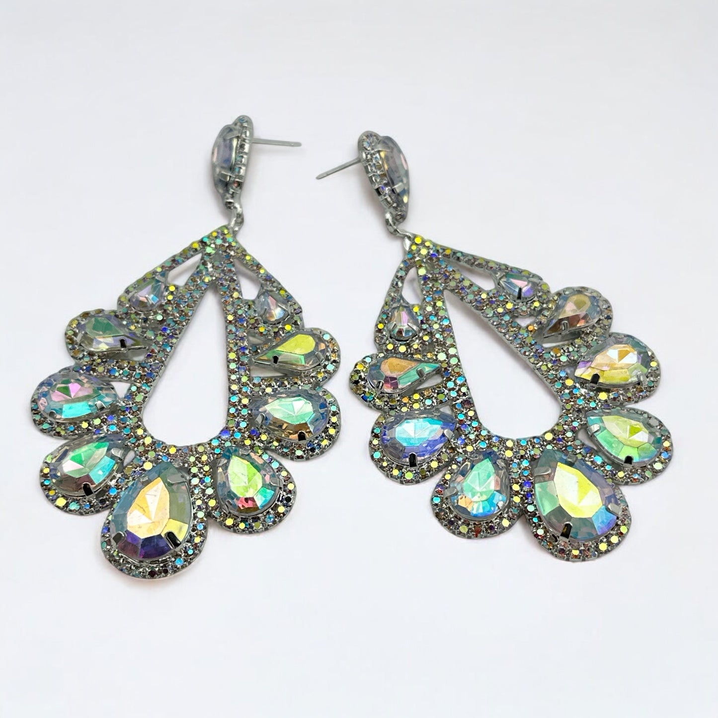 Bold Crystal Teardrop Rhinestone Earrings – Glam Statement Jewellery for Women