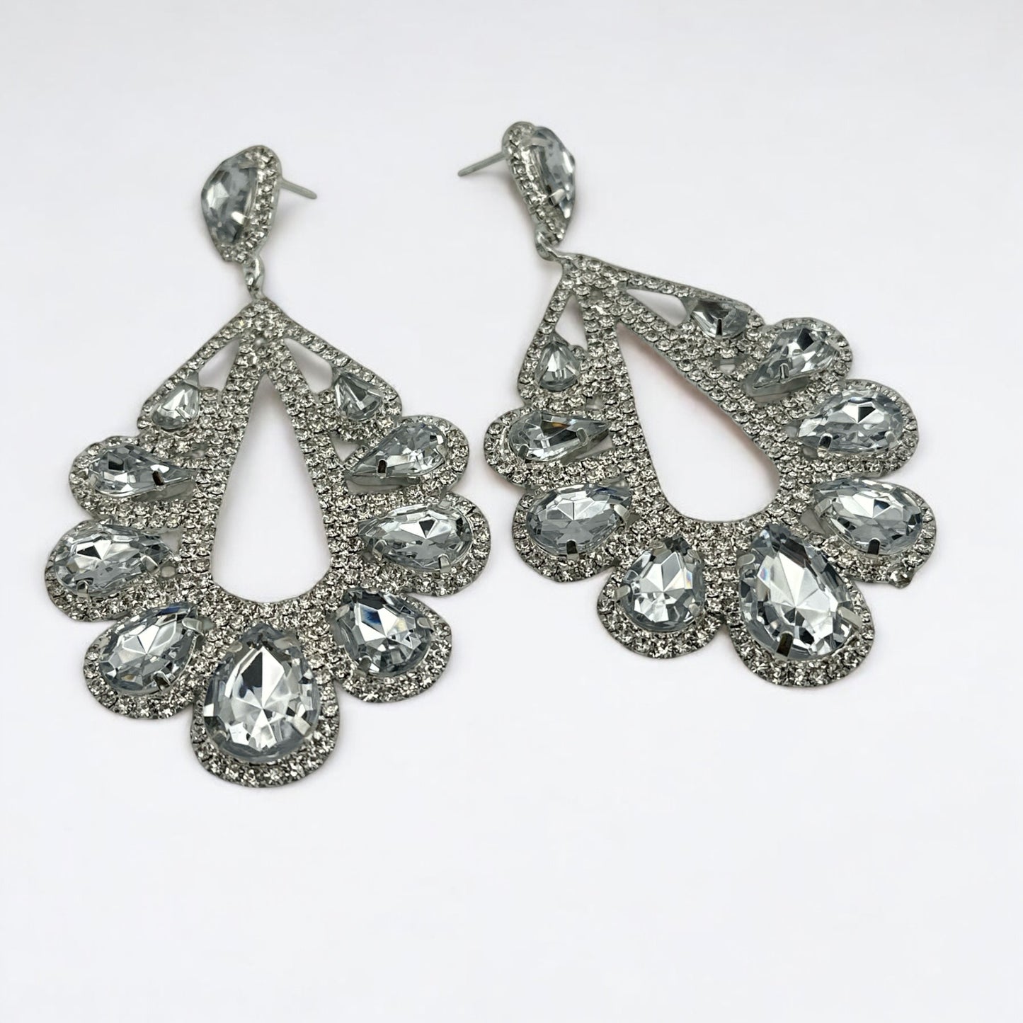 Bold Crystal Teardrop Rhinestone Earrings – Glam Statement Jewellery for Women