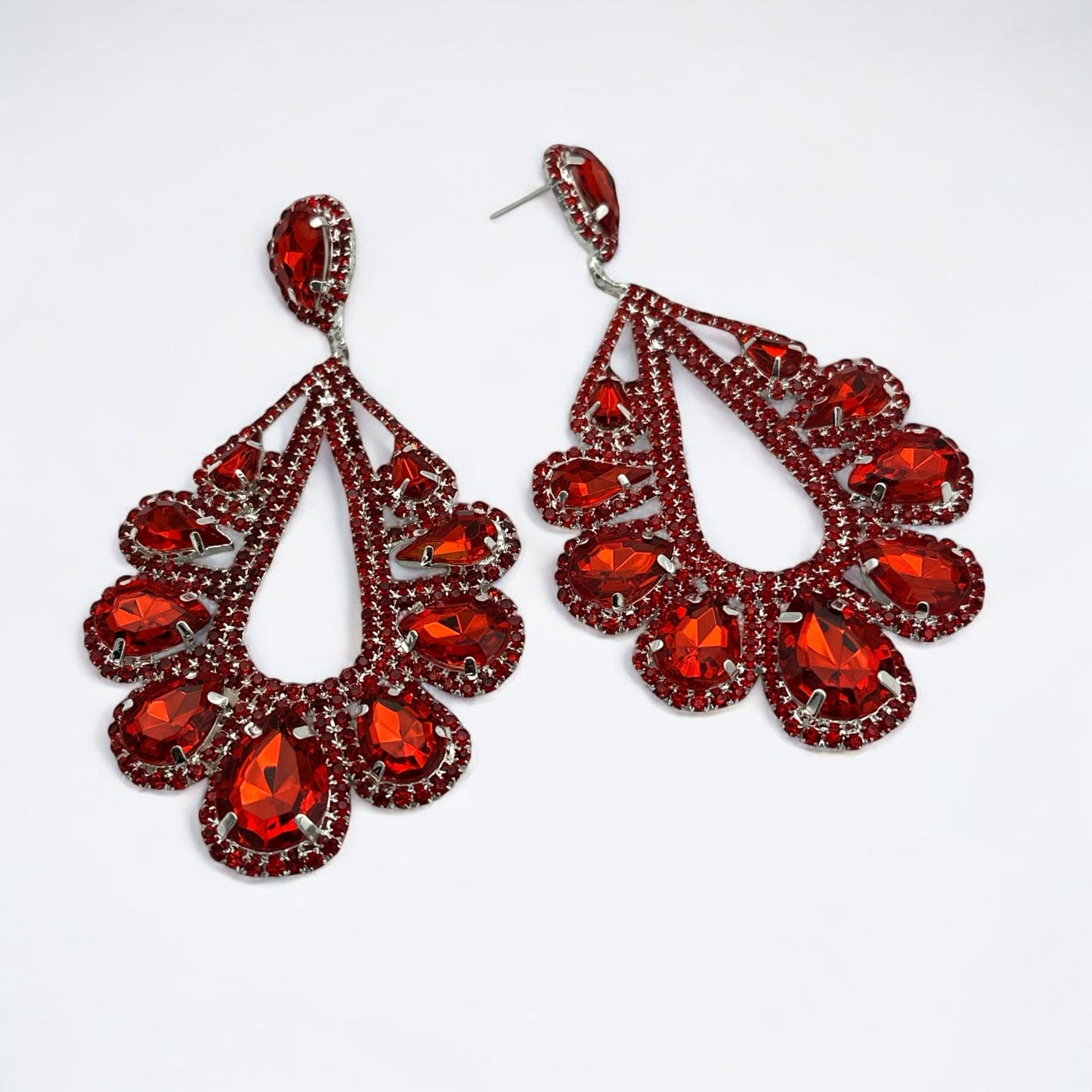 Bold Crystal Teardrop Rhinestone Earrings – Glam Statement Jewellery for Women