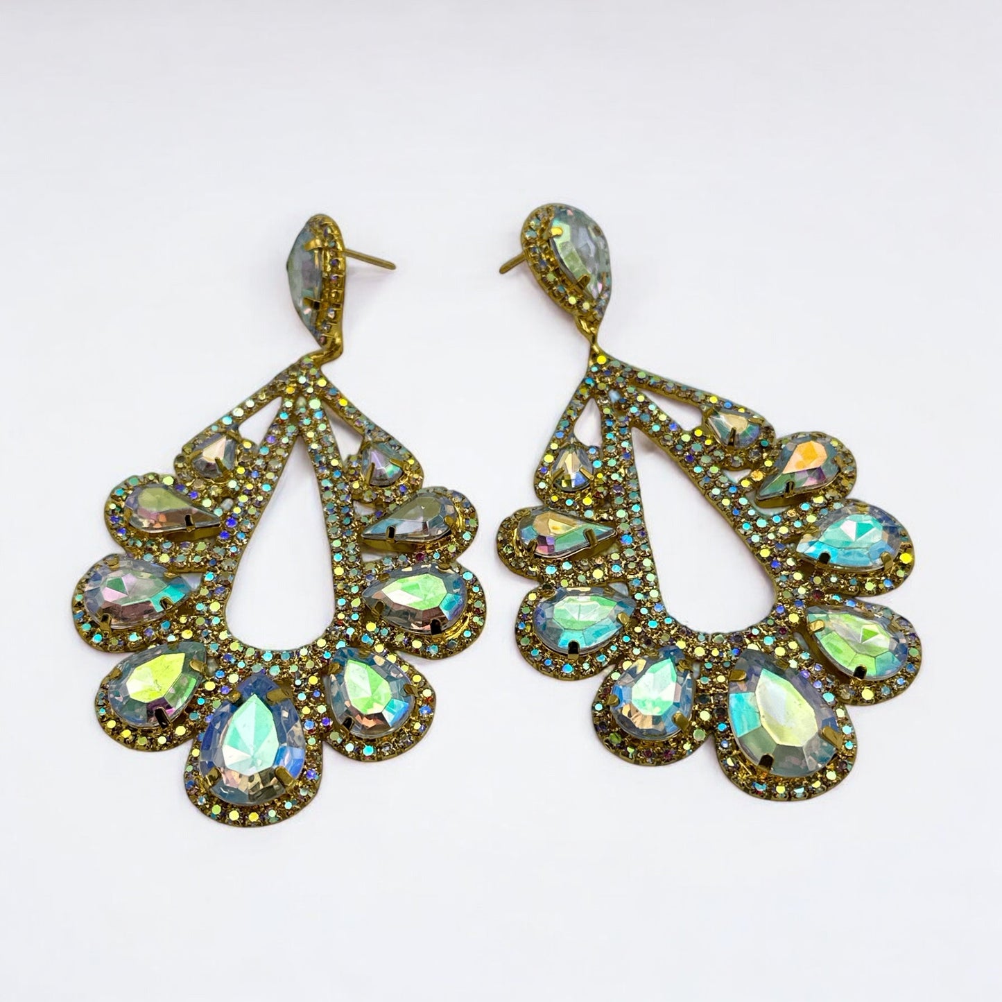 Bold Crystal Teardrop Rhinestone Earrings – Glam Statement Jewellery for Women