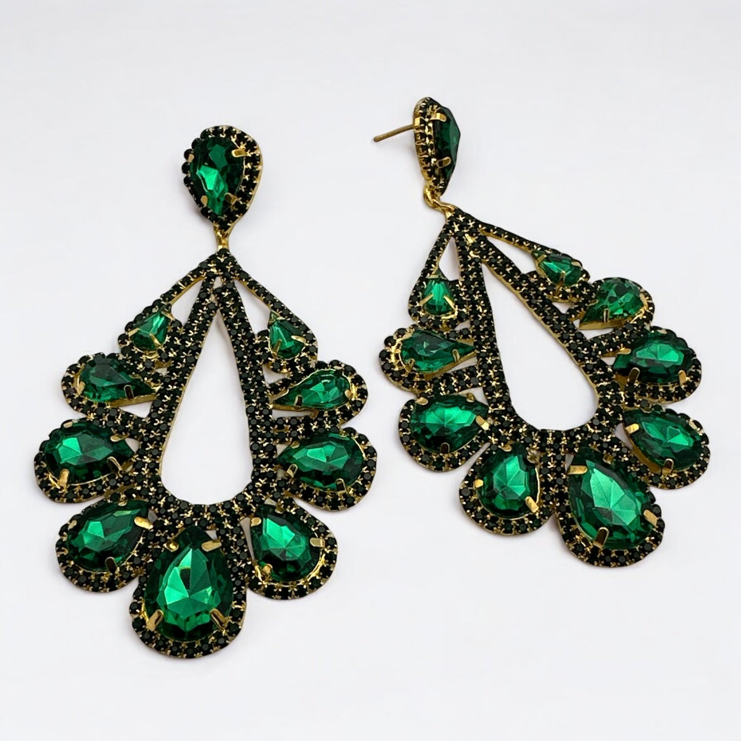 Bold Crystal Teardrop Rhinestone Earrings – Glam Statement Jewellery for Women