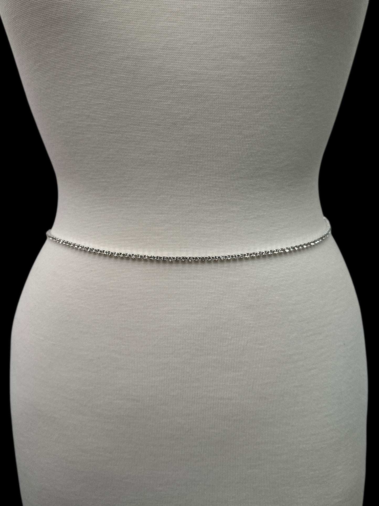 Minimalist Rhinestone Belly Chain – Gold, Silver, Black Crystal Waist Jewellery - Fatisha Boutique #