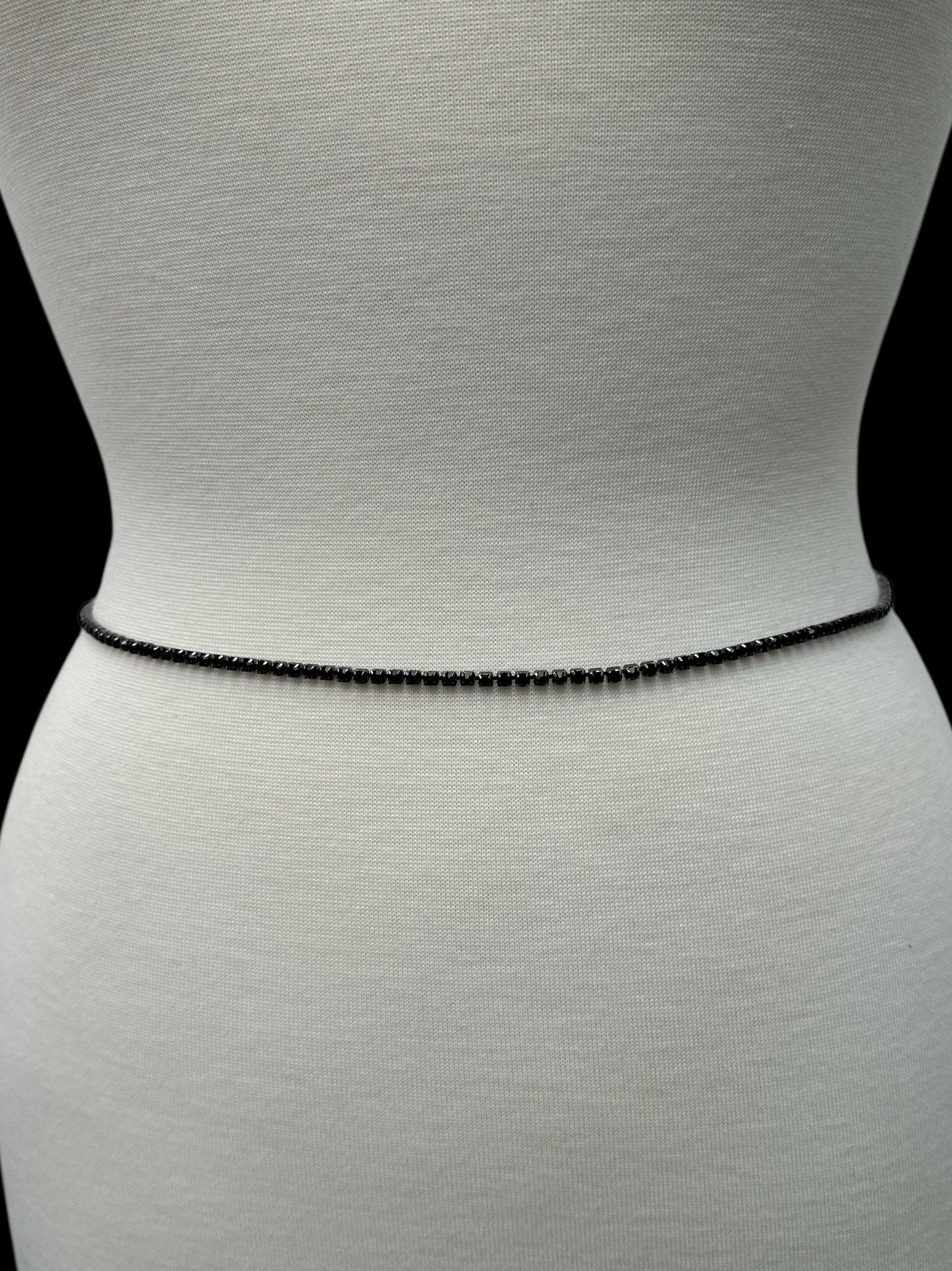 Minimalist Rhinestone Belly Chain – Gold, Silver, Black Crystal Waist Jewellery - Fatisha Boutique #