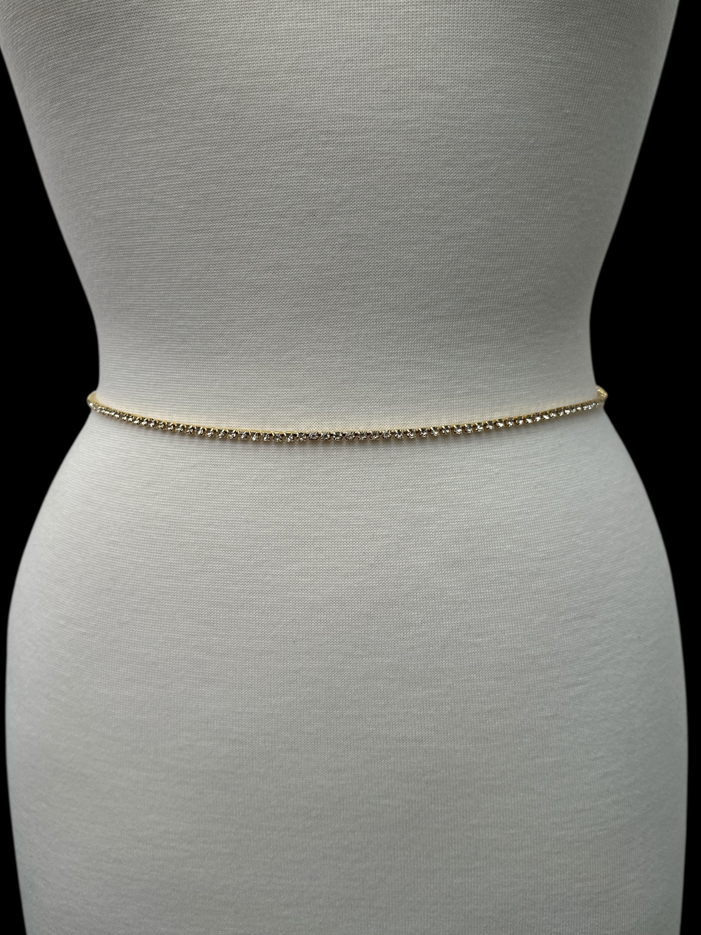 Minimalist Rhinestone Belly Chain – Gold, Silver, Black Crystal Waist Jewellery - Fatisha Boutique #