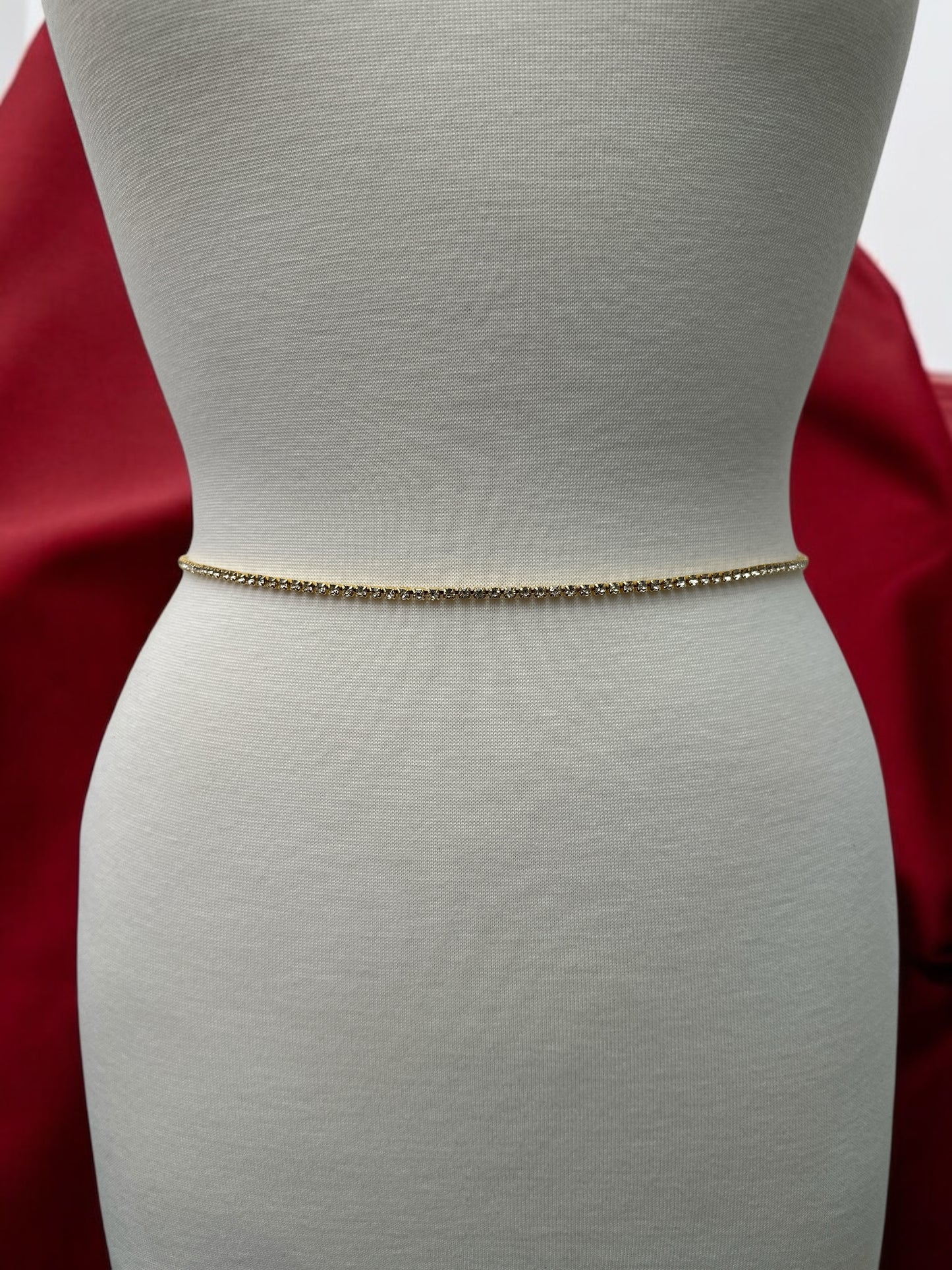Minimalist Rhinestone Belly Chain – Gold, Silver, Black Crystal Waist Jewellery - Fatisha Boutique #