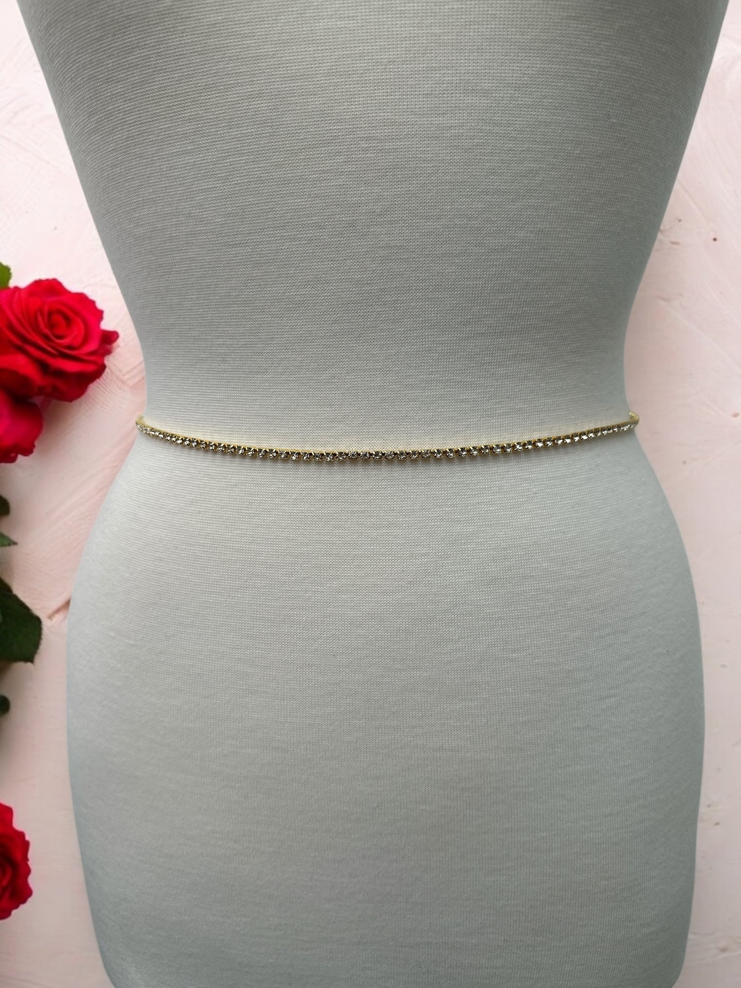Minimalist Rhinestone Belly Chain – Gold, Silver, Black Crystal Waist Jewellery - Fatisha Boutique #
