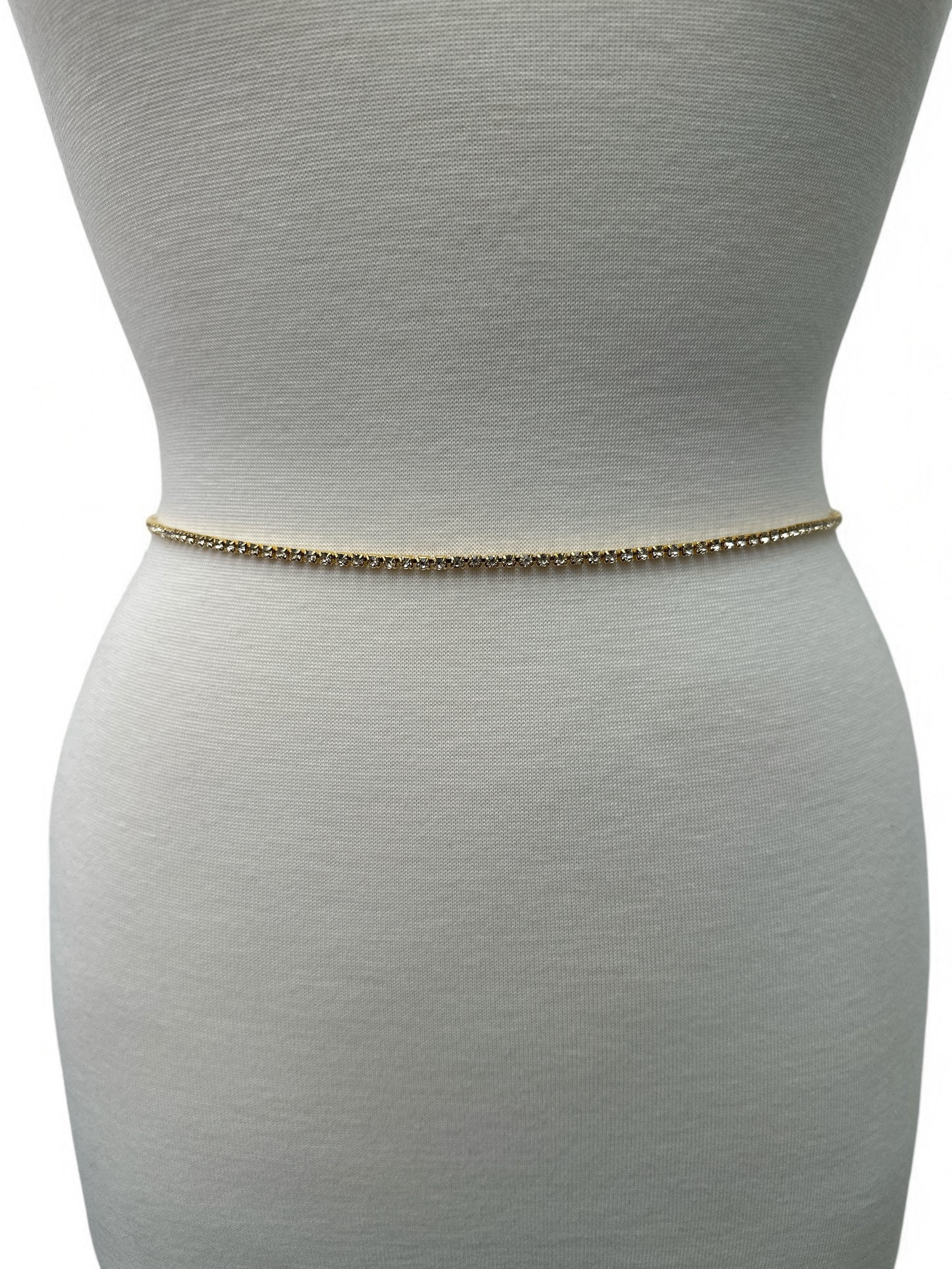 Minimalist Rhinestone Belly Chain – Gold, Silver, Black Crystal Waist Jewellery - Fatisha Boutique #