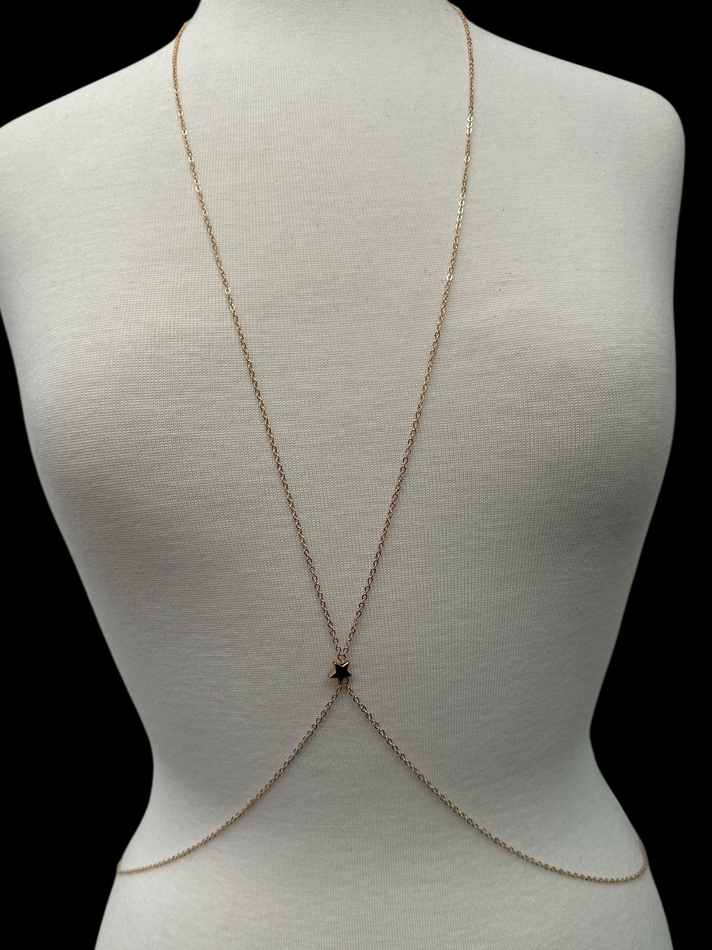 Minimalist Star Body Chain – Dainty Gold & Silver Back Chain Jewellery for Women - Fatisha Boutique #