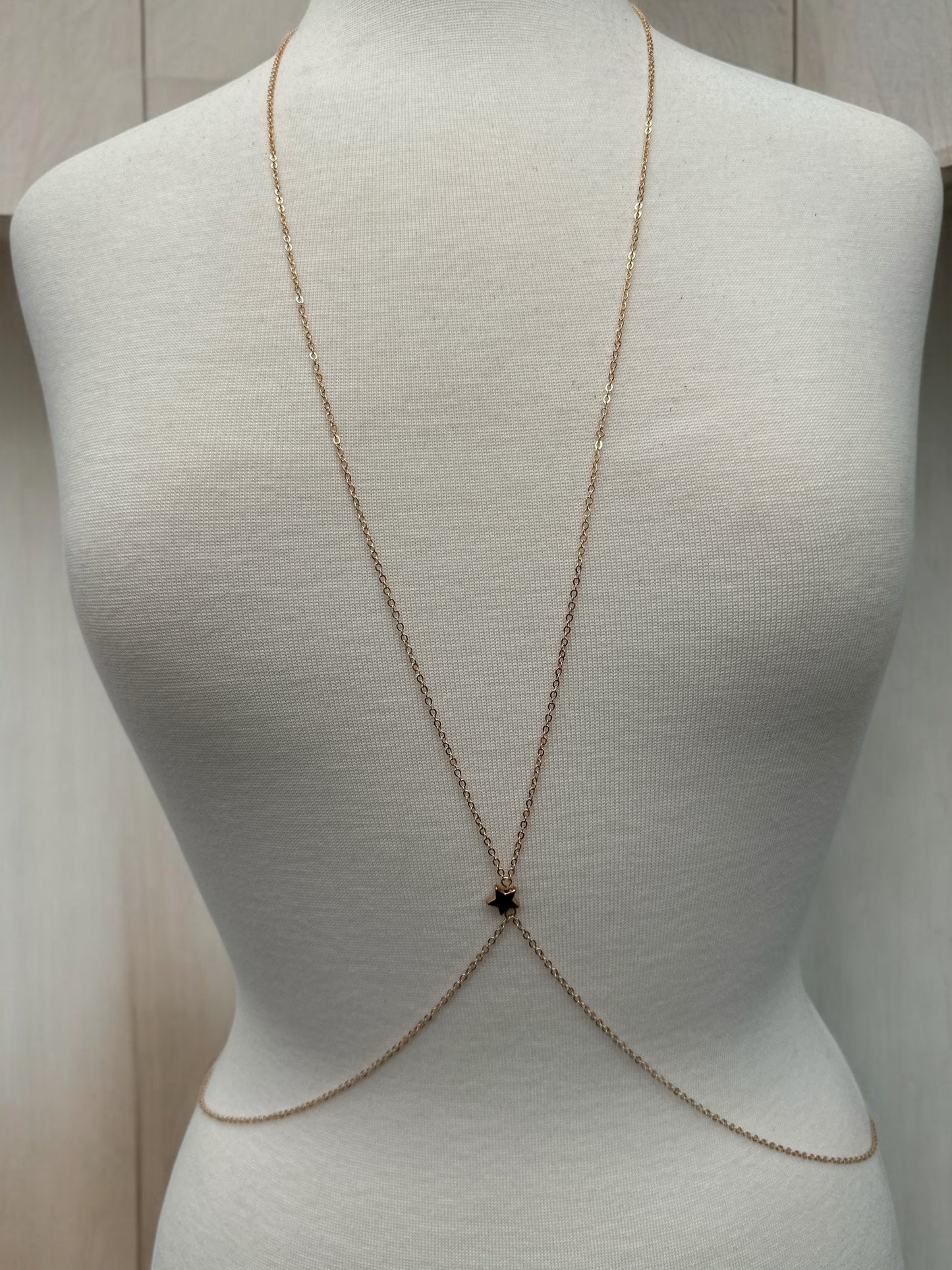 Minimalist Star Body Chain – Dainty Gold & Silver Back Chain Jewellery for Women - Fatisha Boutique #