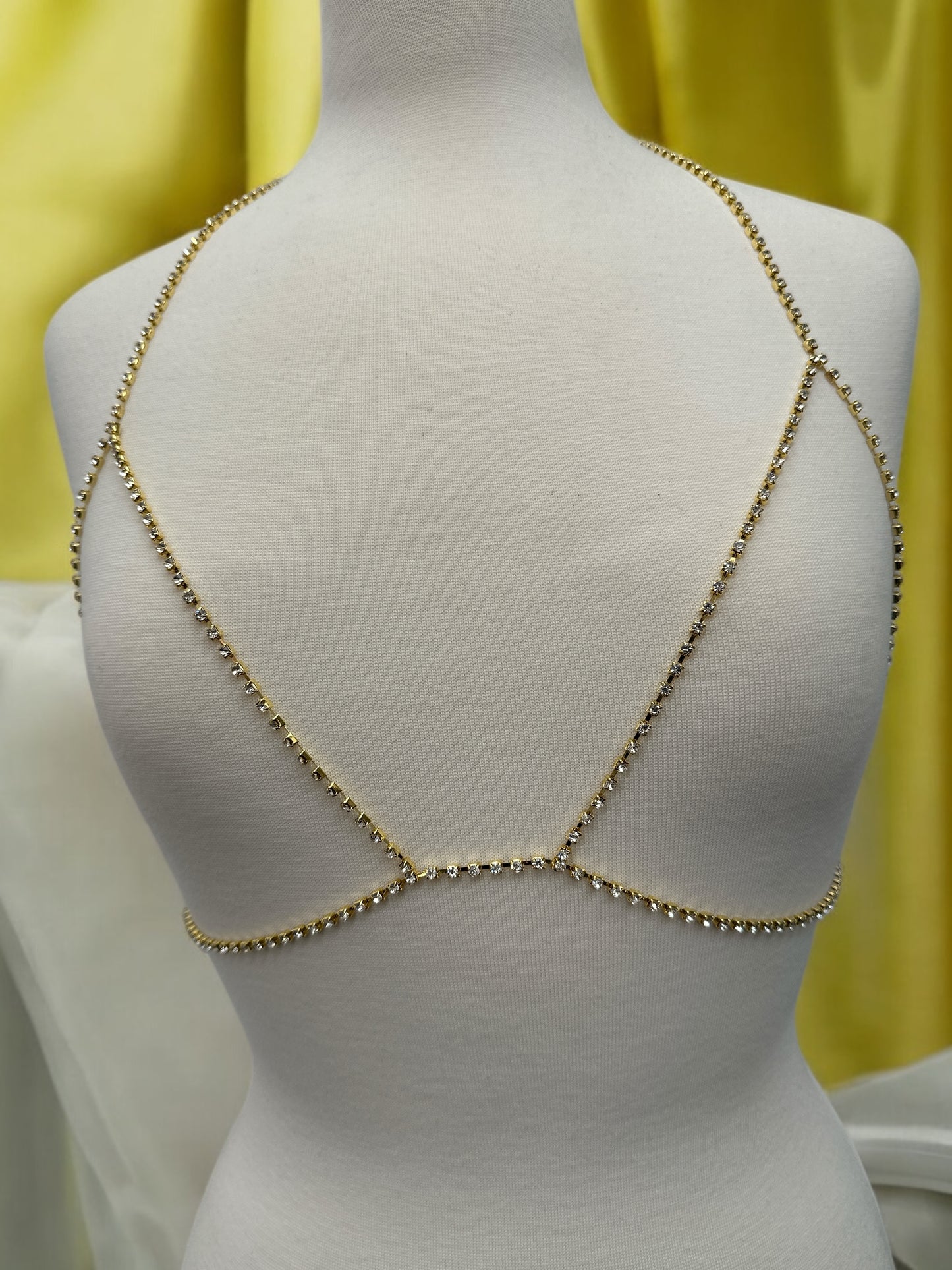 Minimalist Rhinestone Body Chain – Dainty Festival Jewellery in Silver or Gold for Women