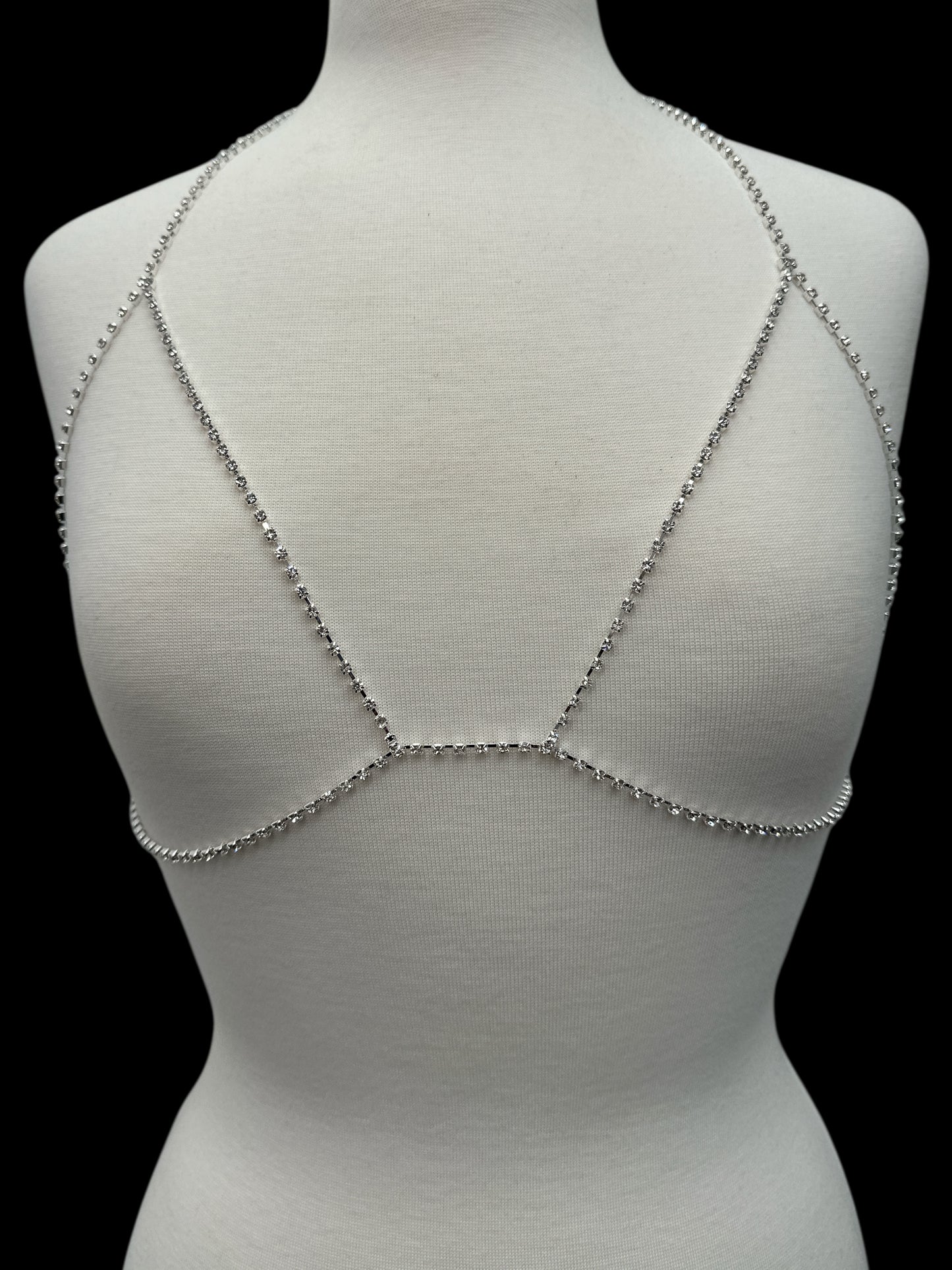 Minimalist Rhinestone Body Chain – Dainty Festival Jewellery in Silver or Gold for Women