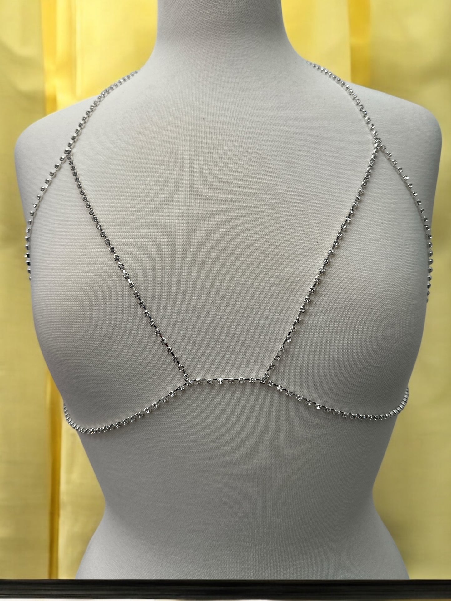 Minimalist Rhinestone Body Chain – Dainty Festival Jewellery in Silver or Gold for Women