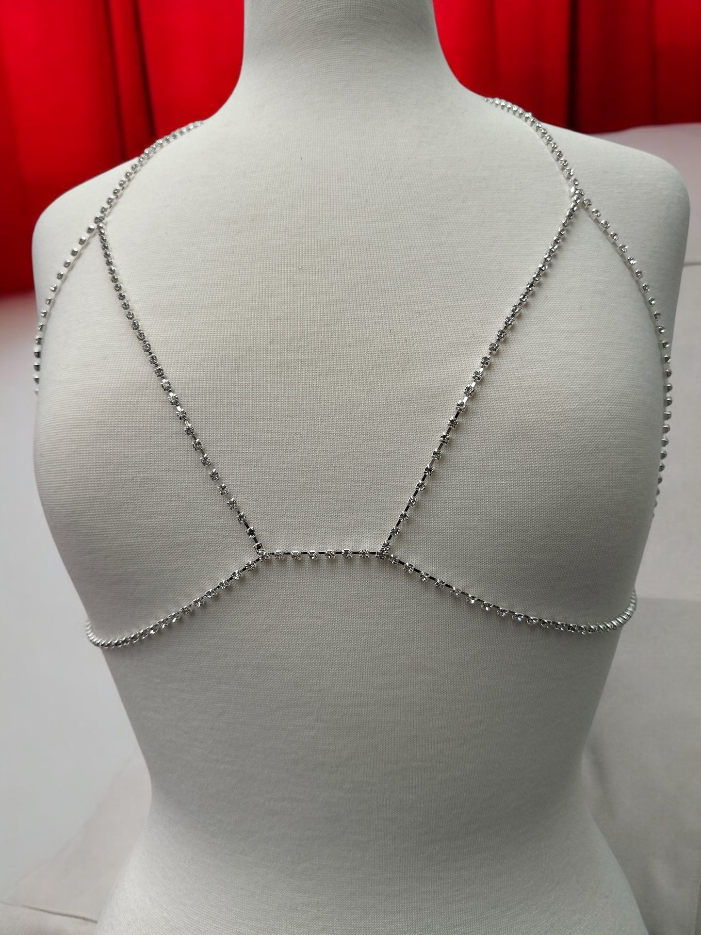 Minimalist Rhinestone Body Chain – Dainty Festival Jewellery in Silver or Gold for Women