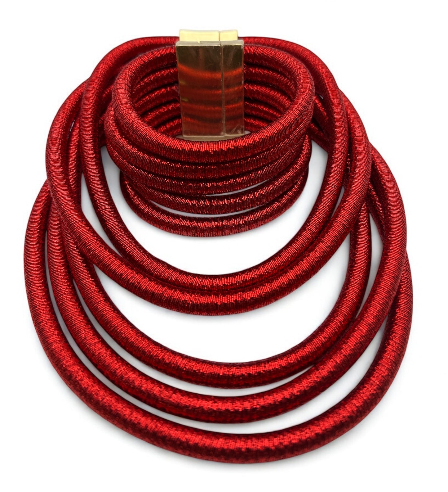 Multilayered Rope Statement Choker Set – Magnetic Closure Collar Necklace