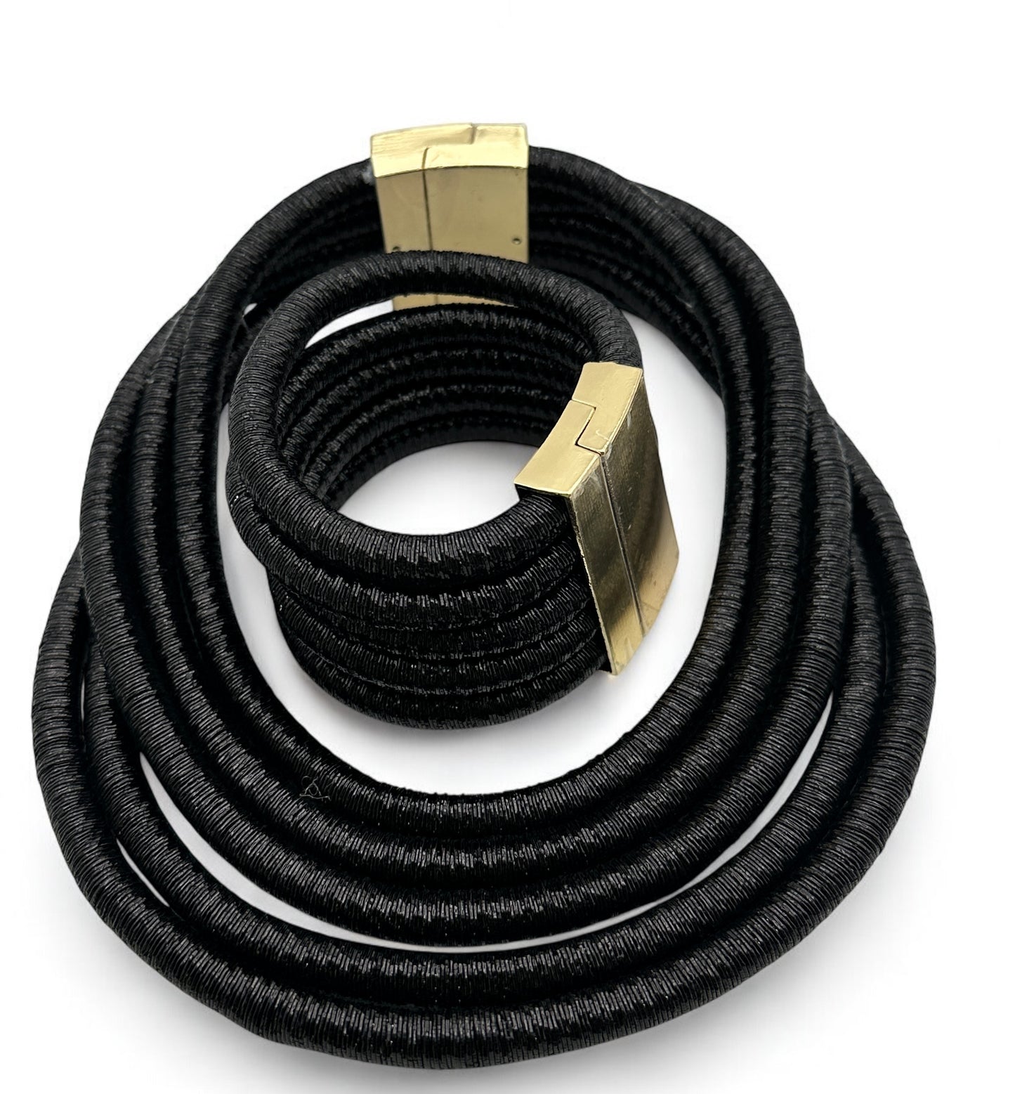 Multilayered Rope Statement Choker Set – Magnetic Closure Collar Necklace