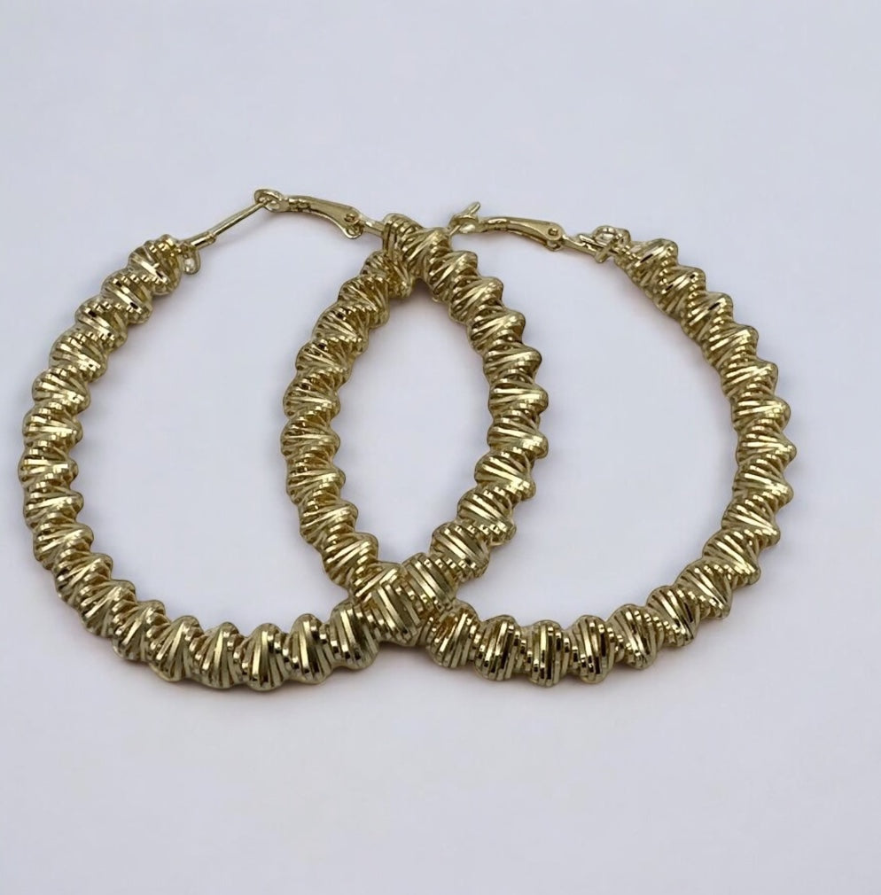 7CM Chunky Spiral Spring Metal Design Statement Hoop Earrings - Fatisha Boutique #