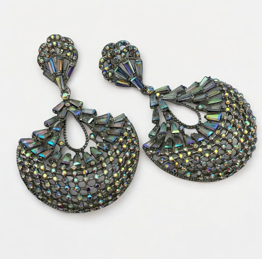 Elegant Diamante Teardrop Crystal Earrings – Glamorous Bridal Statement Jewellery