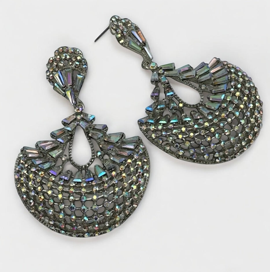 Elegant Diamante Teardrop Crystal Earrings – Glamorous Bridal Statement Jewellery