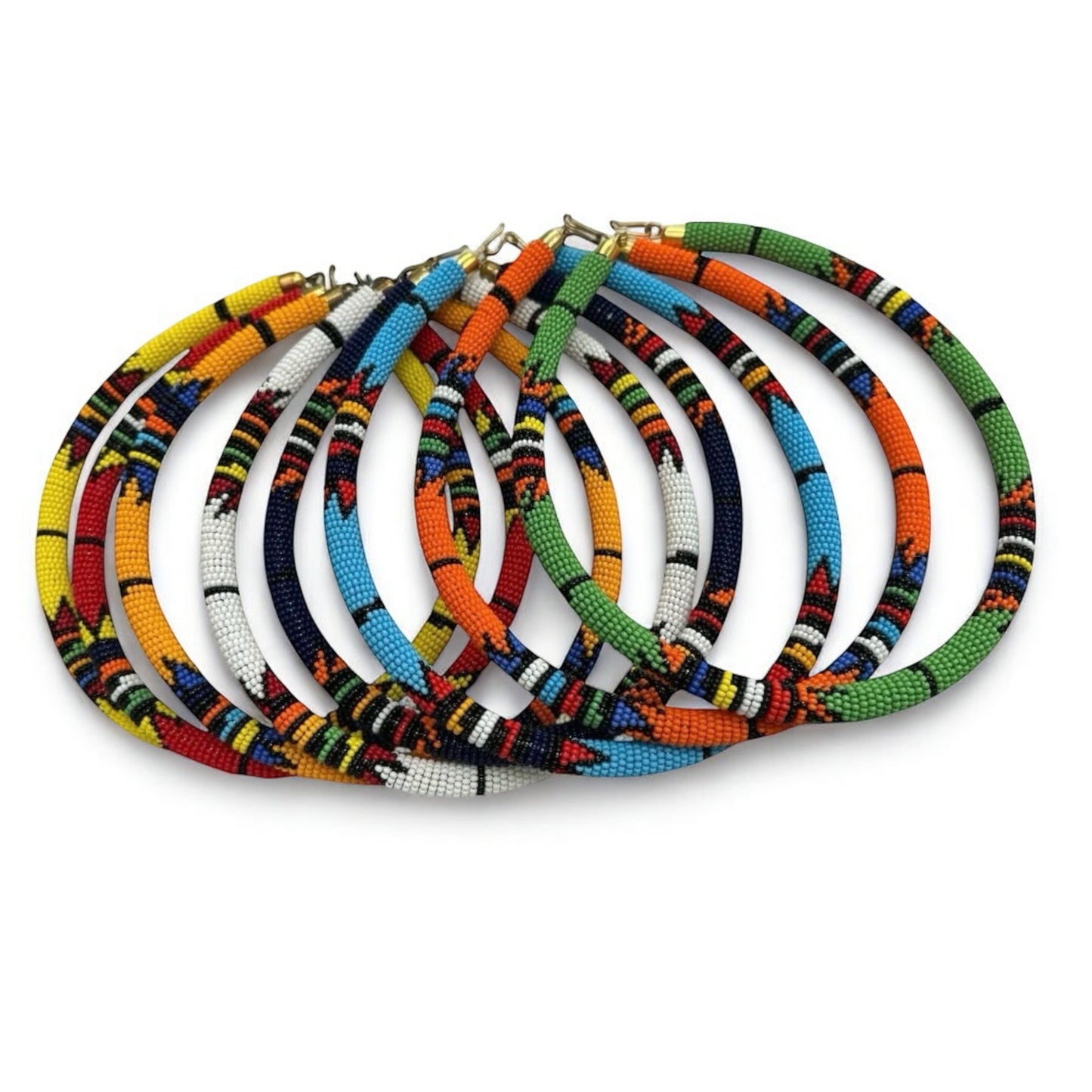 Authentic African Maasai Beaded Necklace – Handmade Multicolour Tribal Jewellery for Women