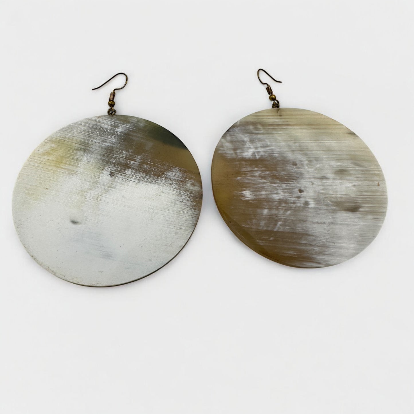 Handcrafted Oversized Natural Buffalo Horn Earrings – Elegant Boho Dangle Statement Jewellery - Fatisha Boutique #
