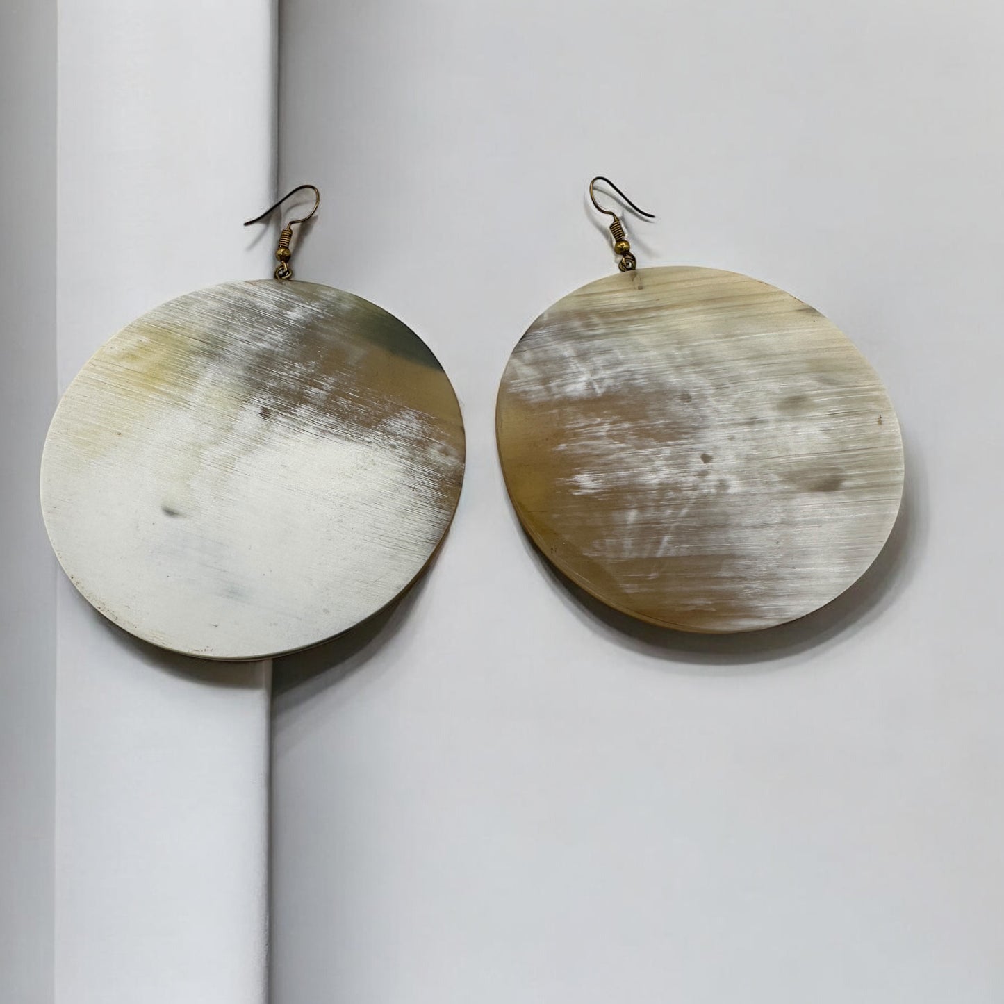 Handcrafted Oversized Natural Buffalo Horn Earrings – Elegant Boho Dangle Statement Jewellery - Fatisha Boutique #