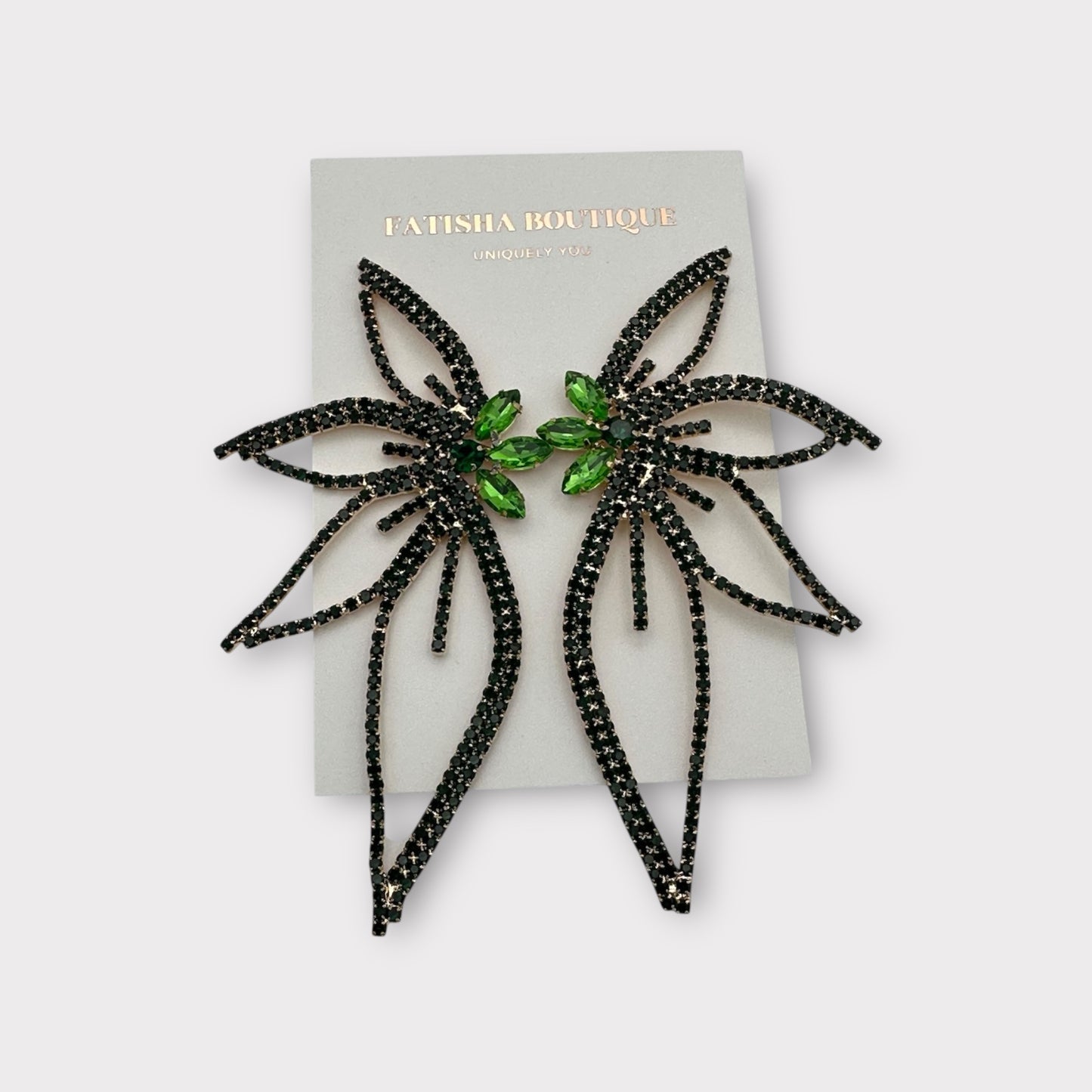 Luxury Crystal Rhinestone Flower Statement Earrings – Bold Handmade Studs - Fatisha Boutique #