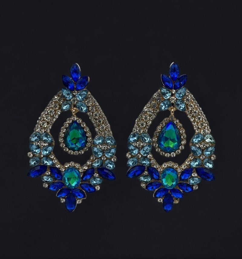 Gorgeous Rhinestones Crystal Teardrop Statement Earrings - Fatisha Boutique #