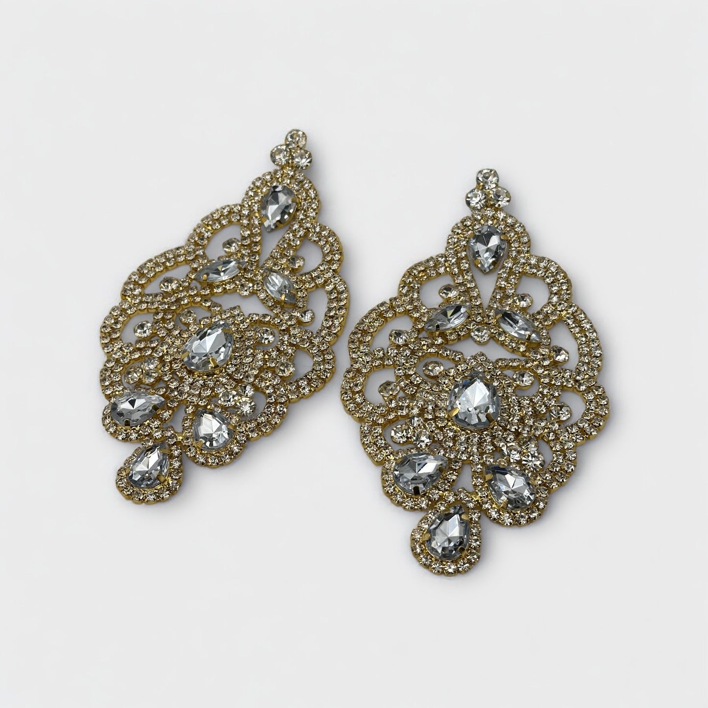 Elegant Crystal Rhinestone Dangle Earrings – 3 Colours Wedding Party Statement Jewellery UK