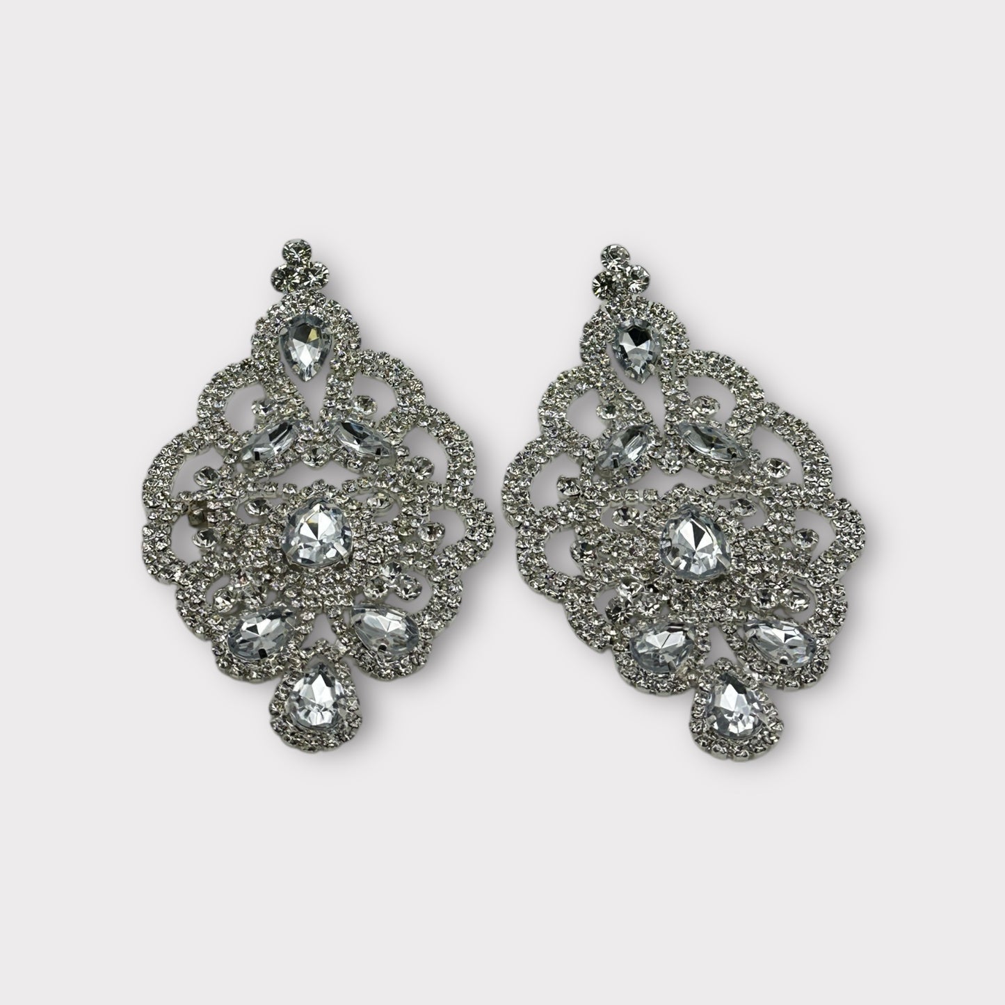 Elegant Crystal Rhinestone Dangle Earrings – 3 Colours Wedding Party Statement Jewellery UK