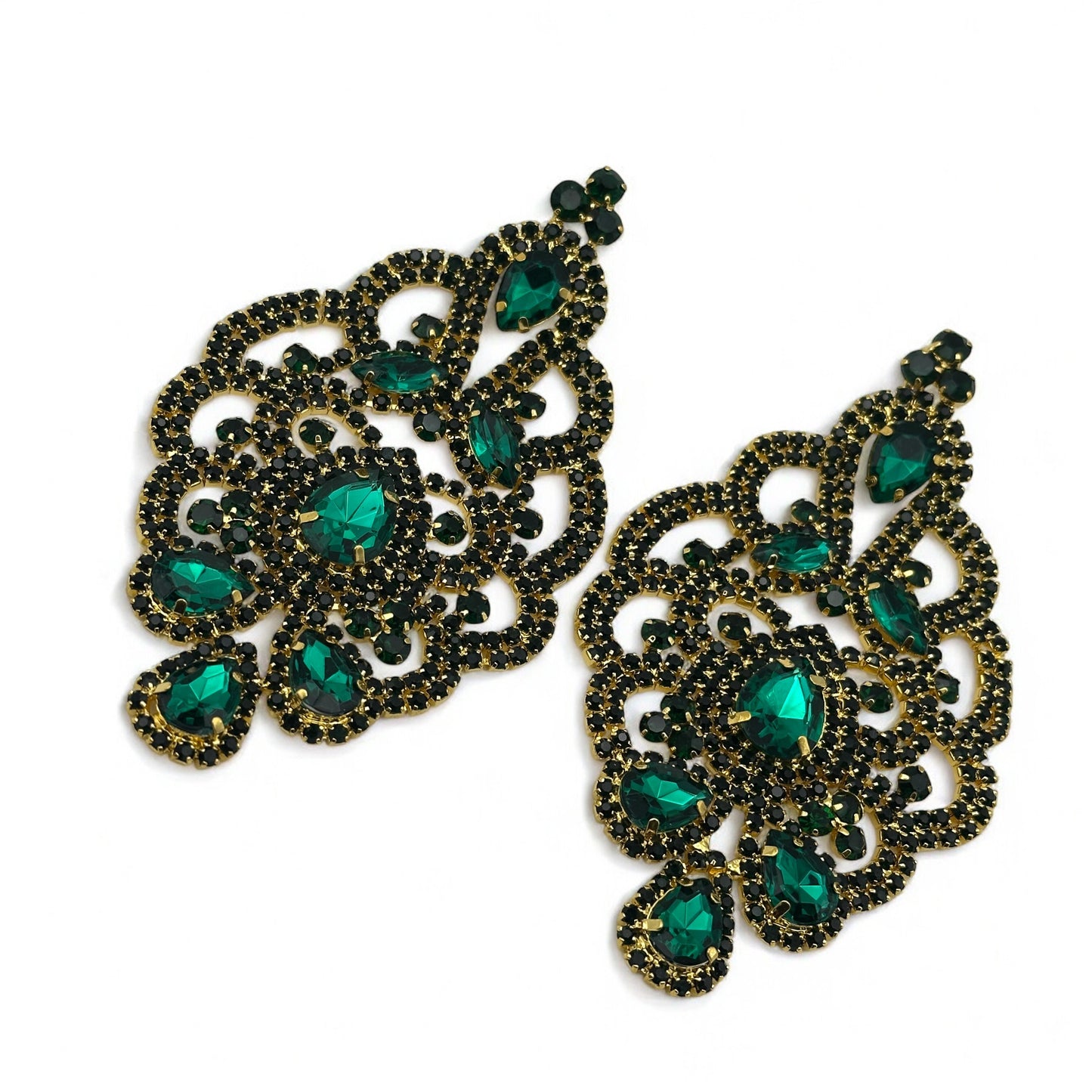 Elegant Crystal Rhinestone Dangle Earrings – 3 Colours Wedding Party Statement Jewellery UK