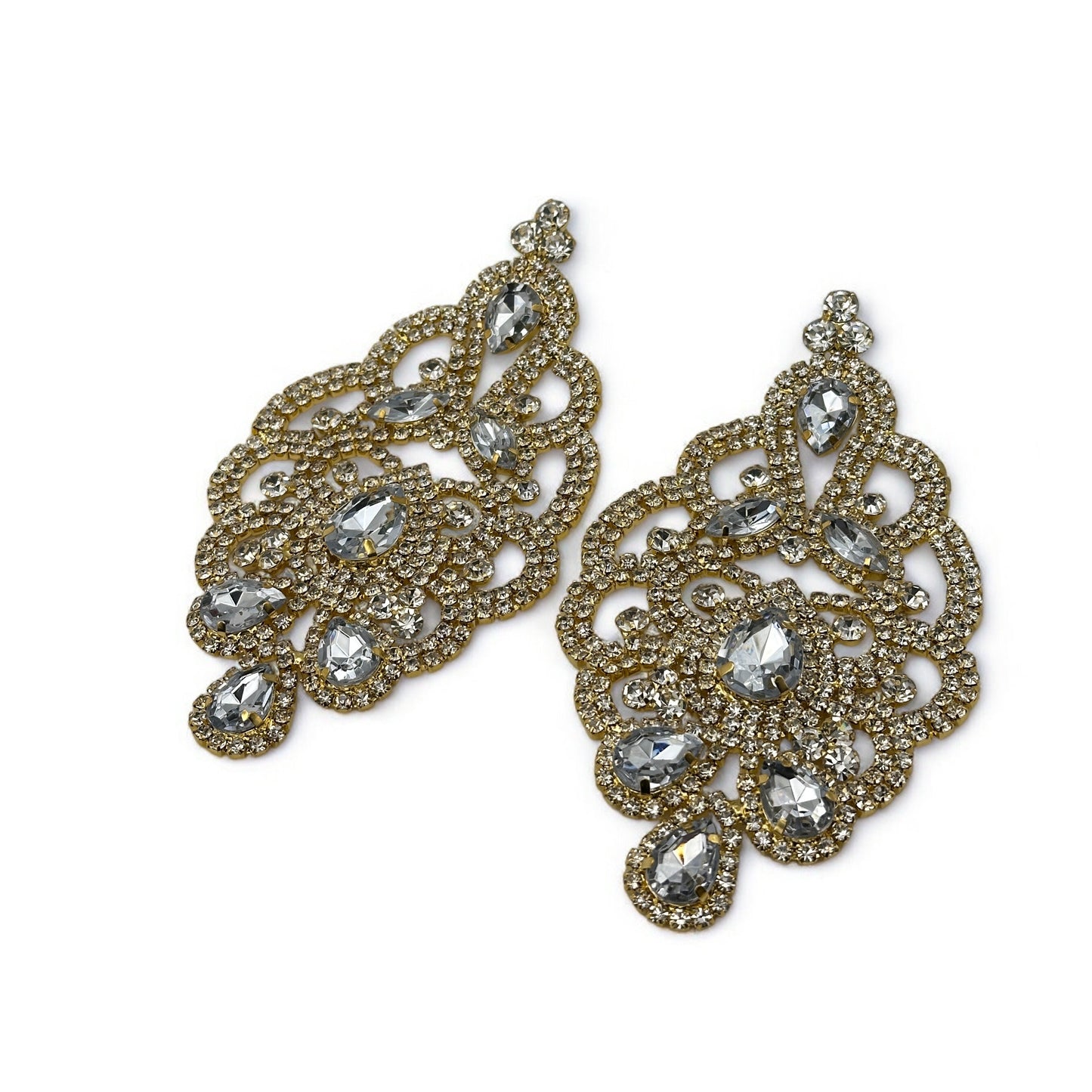 Elegant Crystal Rhinestone Dangle Earrings – 3 Colours Wedding Party Statement Jewellery UK