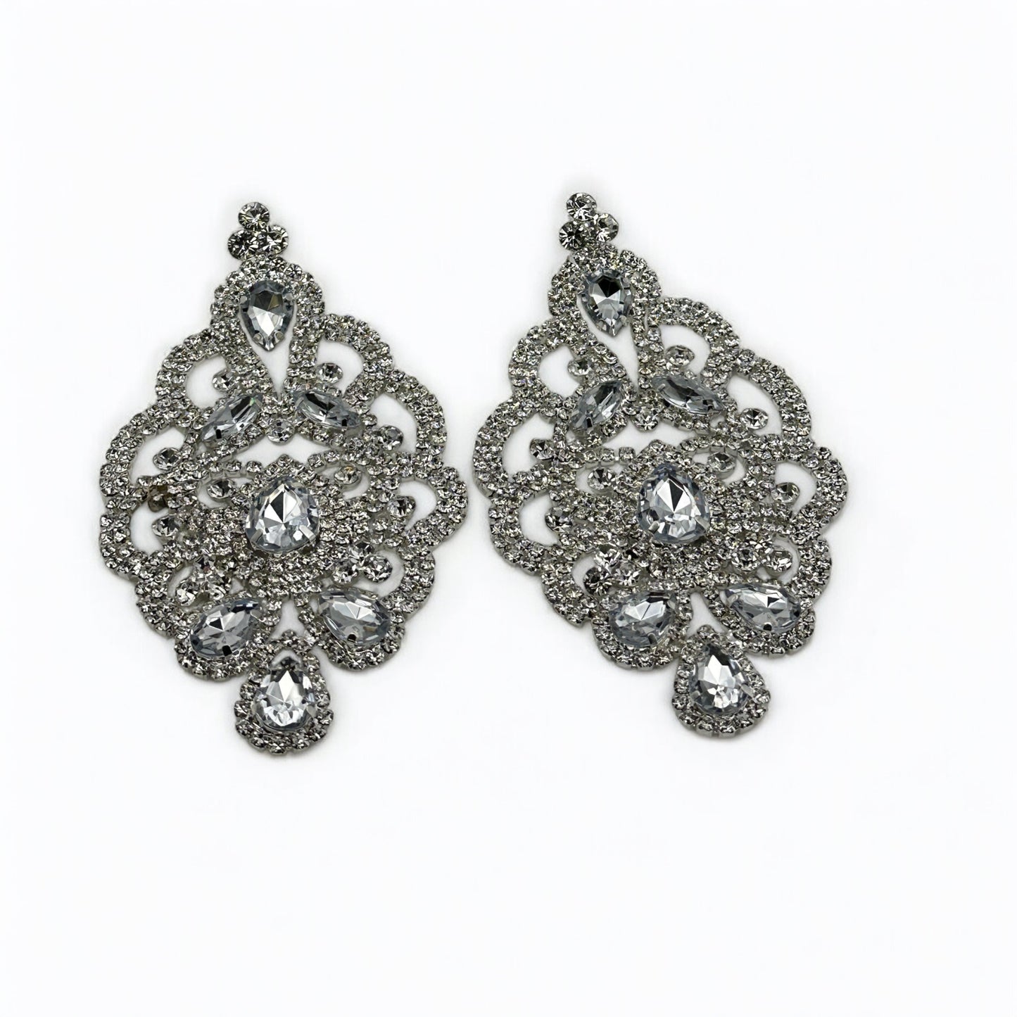 Elegant Crystal Rhinestone Dangle Earrings – 3 Colours Wedding Party Statement Jewellery UK