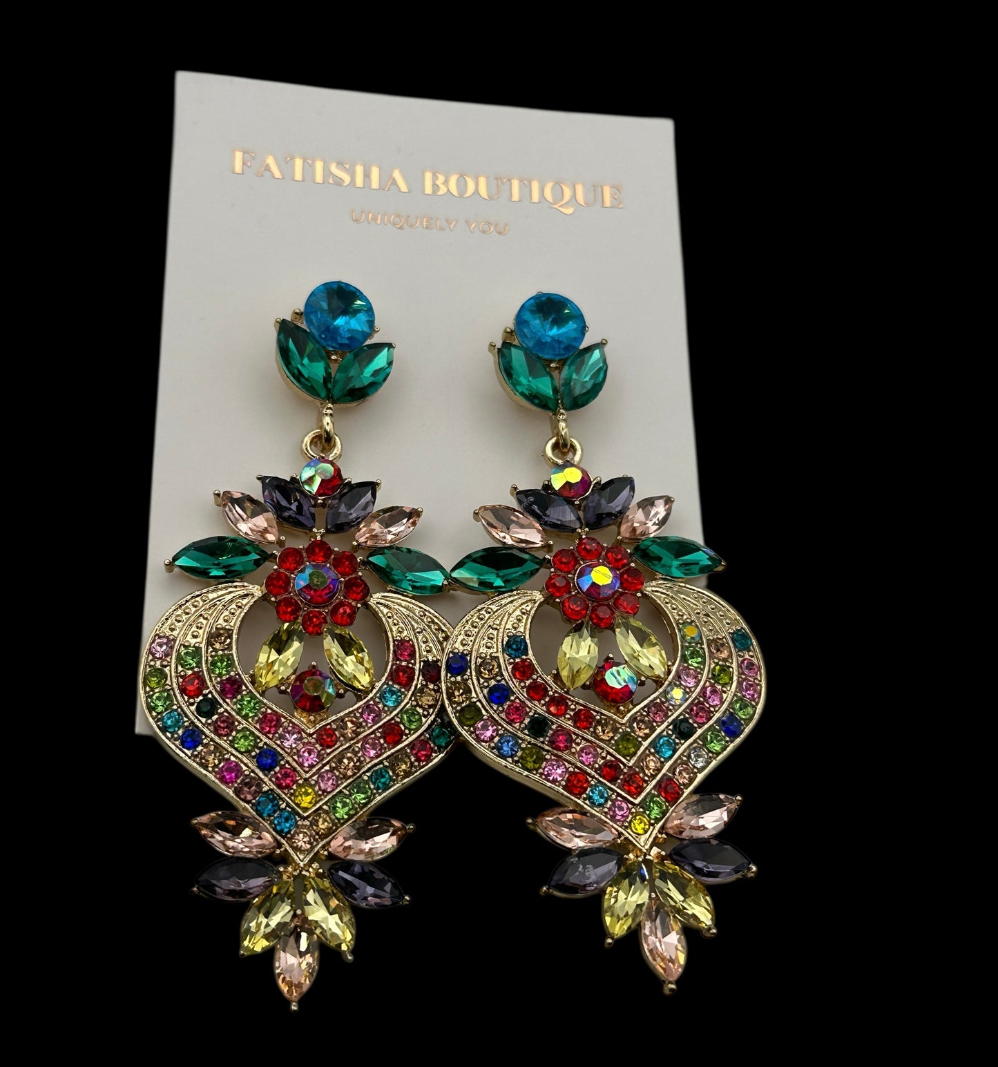 Statement Crystal Drop Earrings – Luxury Bridal & Evening Wear | Fatisha Boutique - Fatisha Boutique #
