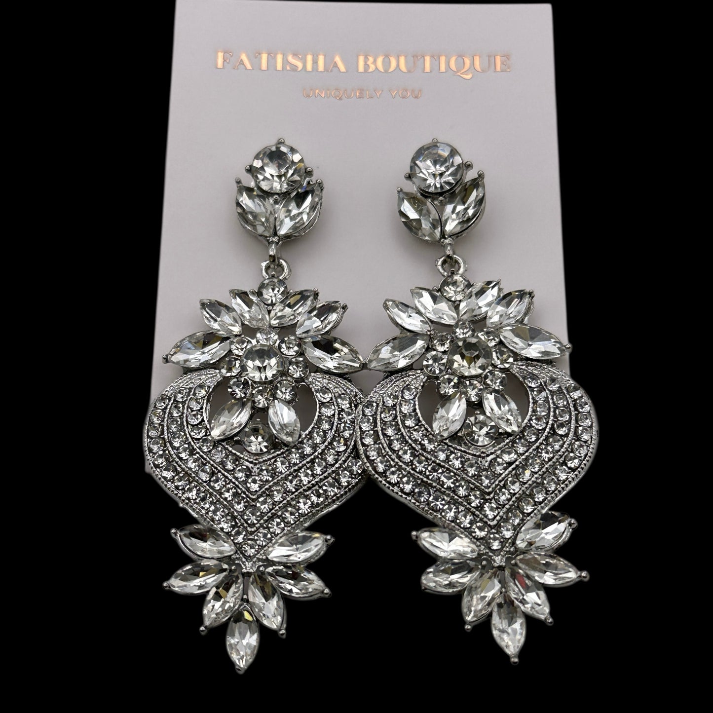 Statement Crystal Drop Earrings – Luxury Bridal & Evening Wear | Fatisha Boutique - Fatisha Boutique #