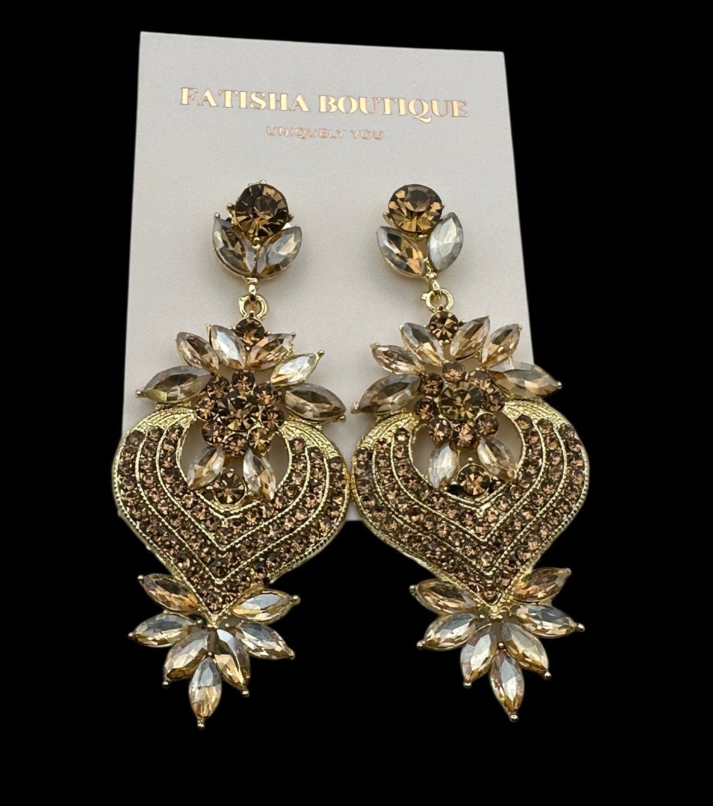 Statement Crystal Drop Earrings – Luxury Bridal & Evening Wear | Fatisha Boutique - Fatisha Boutique #