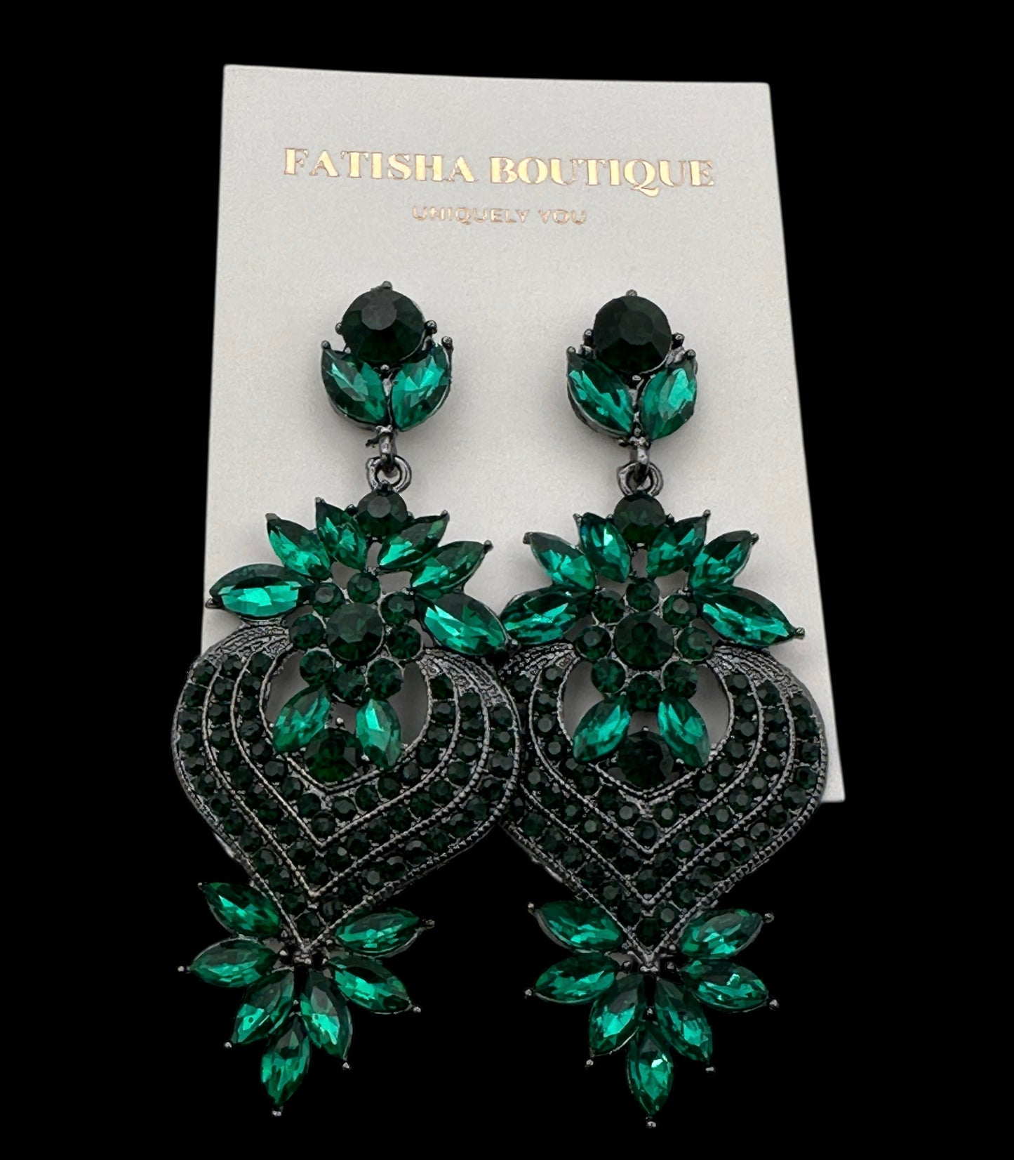 Statement Crystal Drop Earrings – Luxury Bridal & Evening Wear | Fatisha Boutique - Fatisha Boutique #