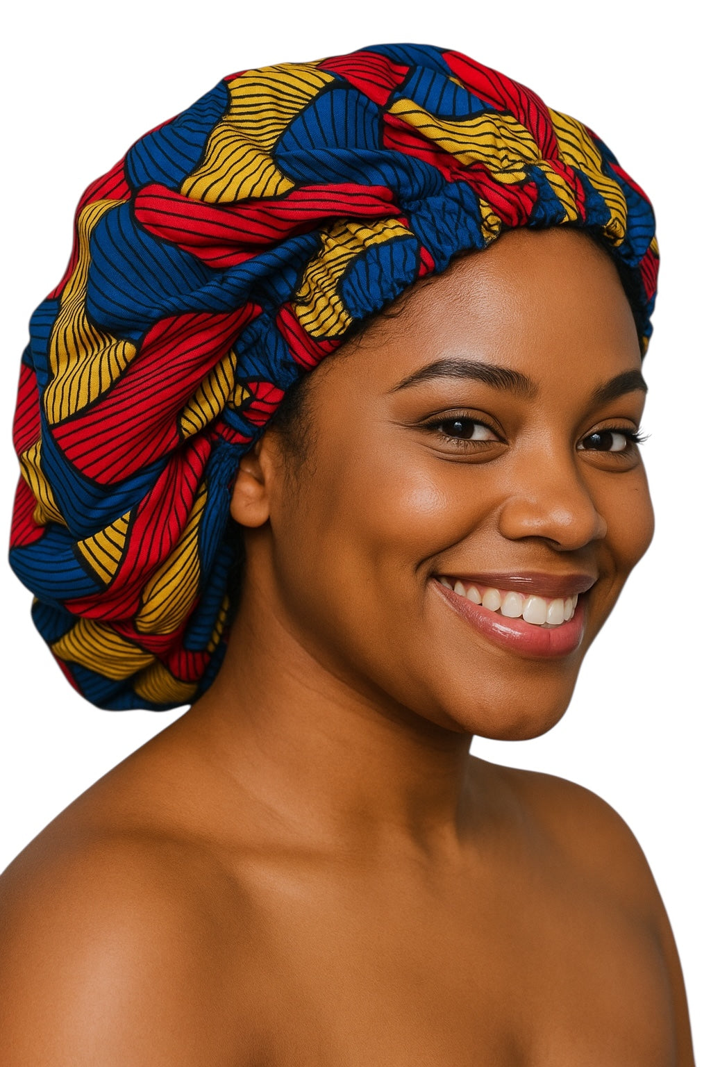 Ankara Satin Silk Reversible Bonnet – Double Layered Cap for Braids & Natural Hair Protection - Fatisha Boutique #