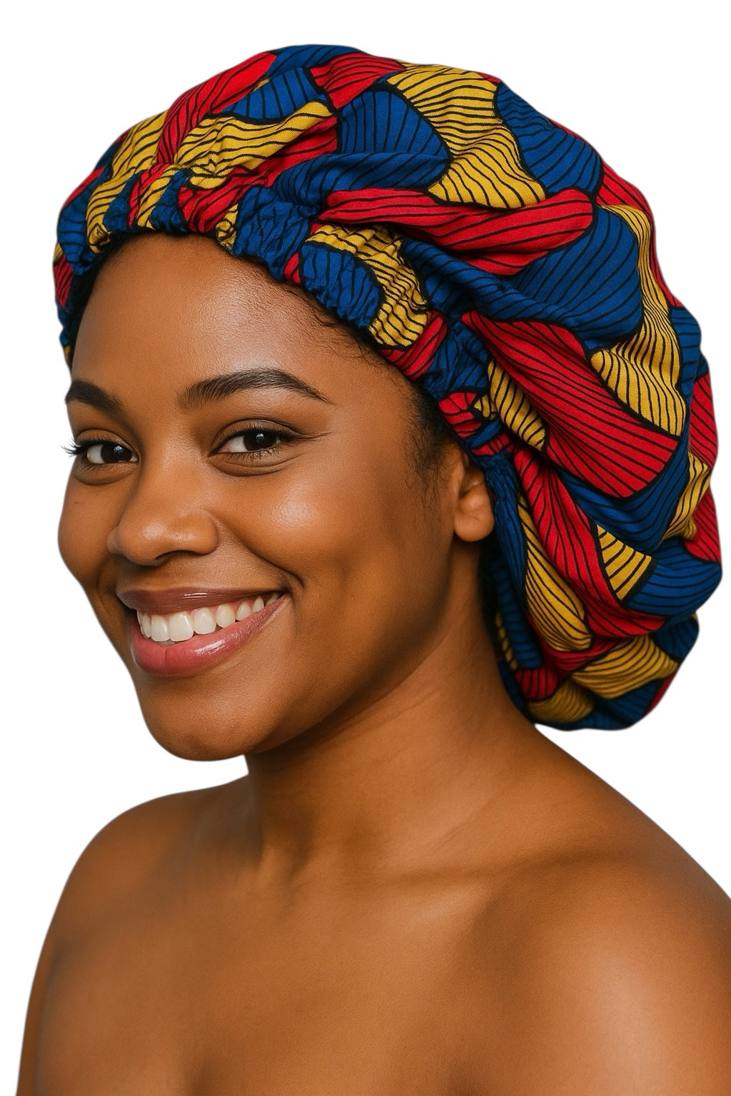 Ankara Satin Silk Reversible Bonnet – Double Layered Cap for Braids & Natural Hair Protection - Fatisha Boutique #