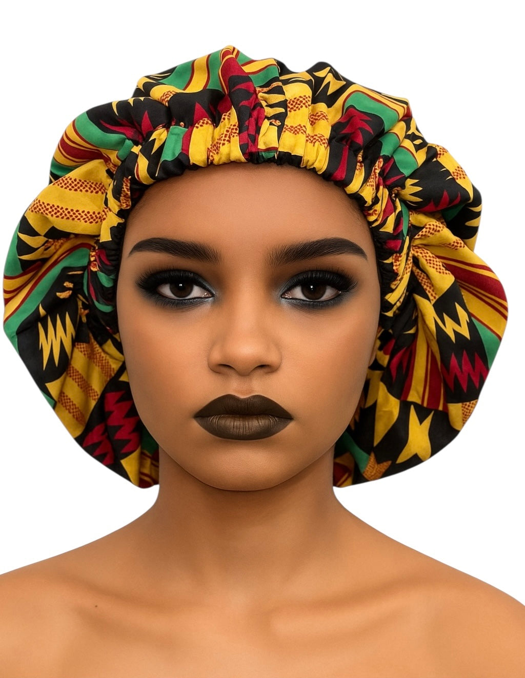 Double Layered Ankara Kente Satin Bonnet Cap – Reversible Silk Lined Sleep Hat - Fatisha Boutique #