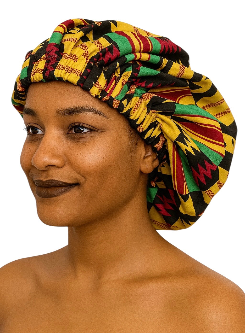 Double Layered Ankara Kente Satin Bonnet Cap – Reversible Silk Lined Sleep Hat - Fatisha Boutique #