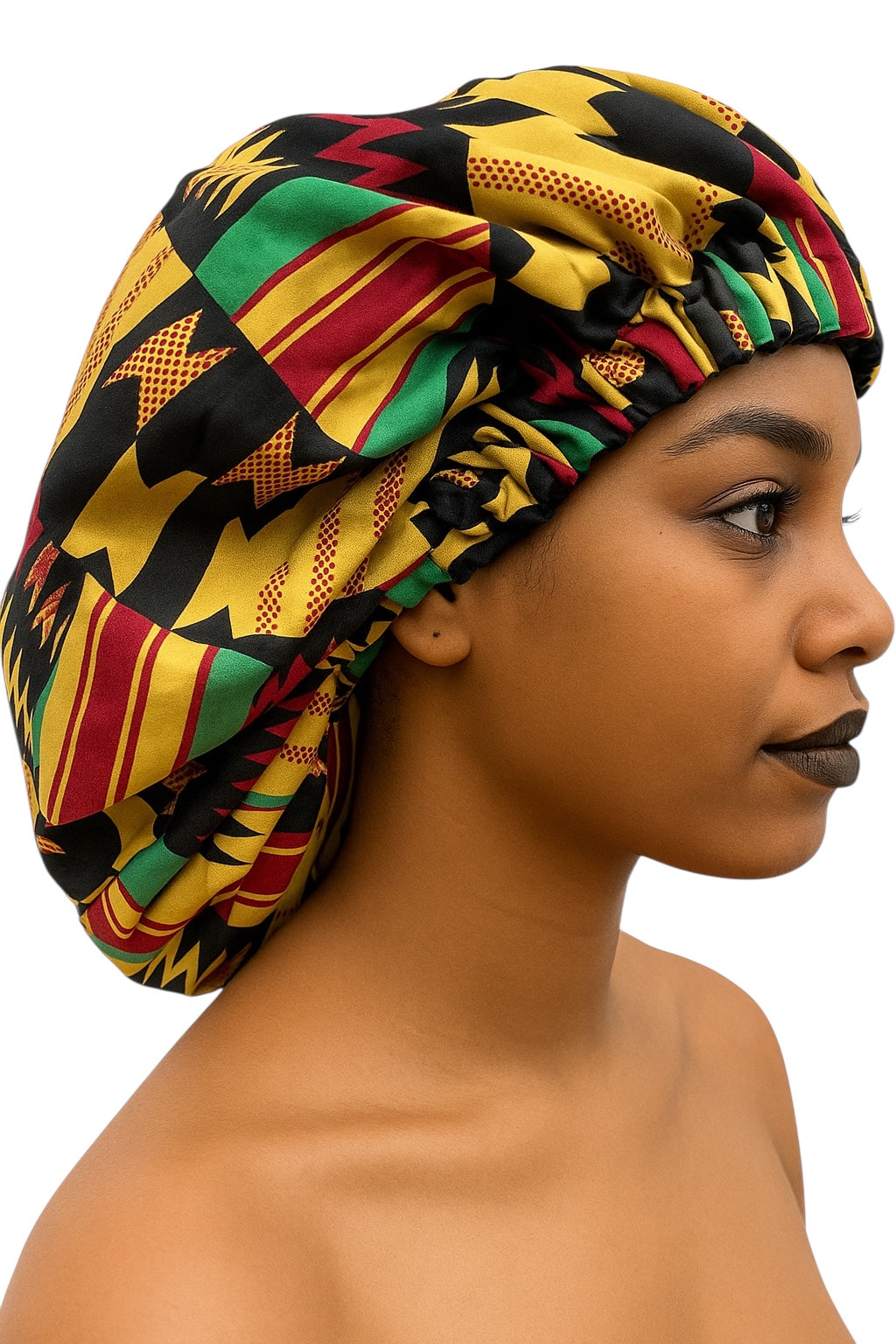 Double Layered Ankara Kente Satin Bonnet Cap – Reversible Silk Lined Sleep Hat - Fatisha Boutique #