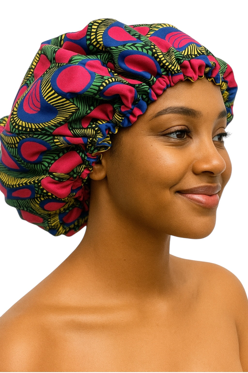 Adjustable Double-Layered Reversible Ankara Satin Silk Bonnet Caps – Stylish & Protective Hair Care - Fatisha Boutique #