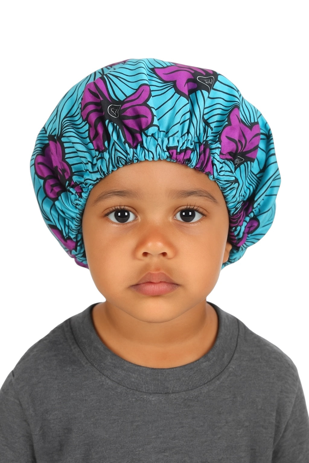 Kids Reversible Satin Bonnet Caps - Ankara Print for Hair Protection