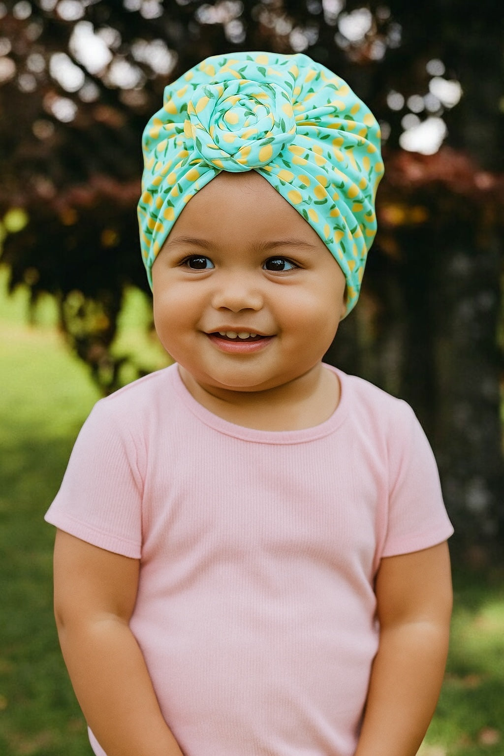 Pre-Tied Baby Turban Caps – Stretchy Cotton Caps for Girls (0–3 Yrs) - Fatisha Boutique #