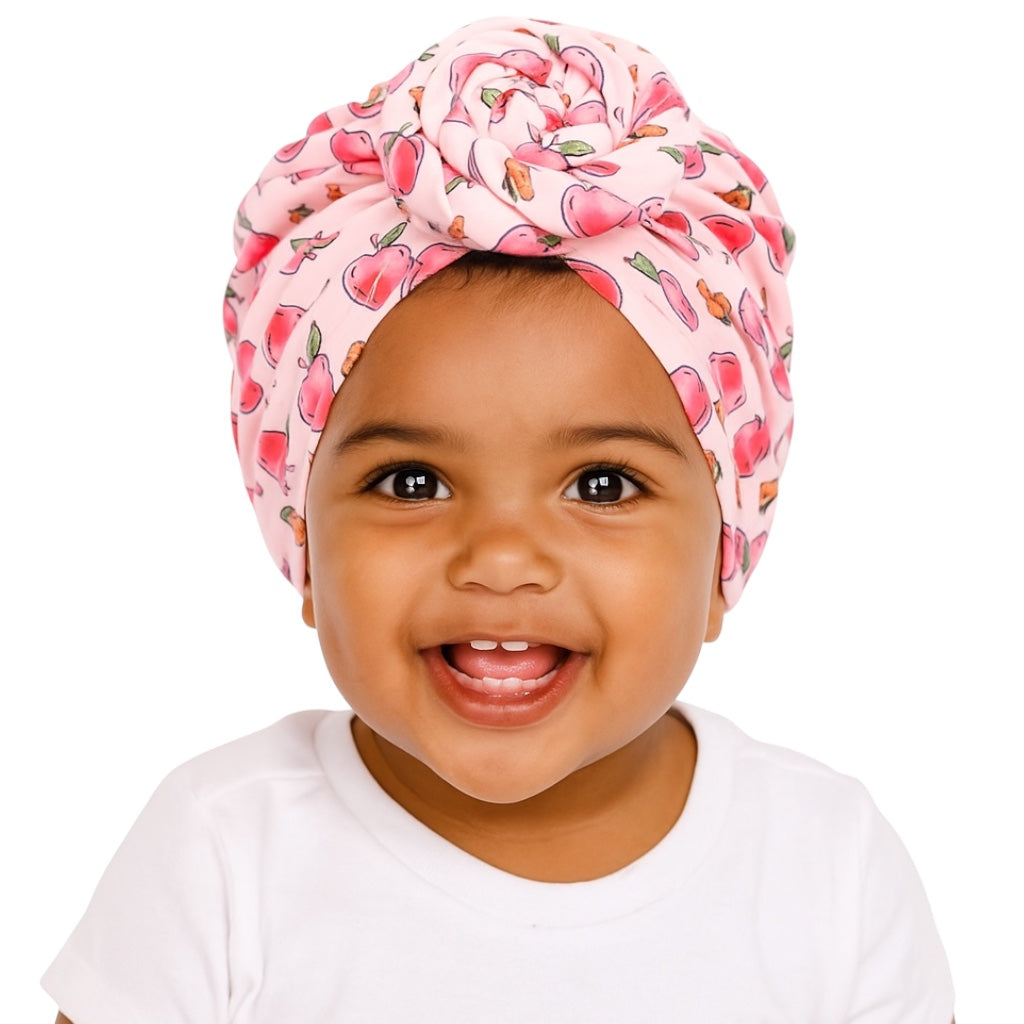 Pre-Tied Baby Turban Caps – Stretchy Cotton Caps for Girls (0–3 Yrs) - Fatisha Boutique #
