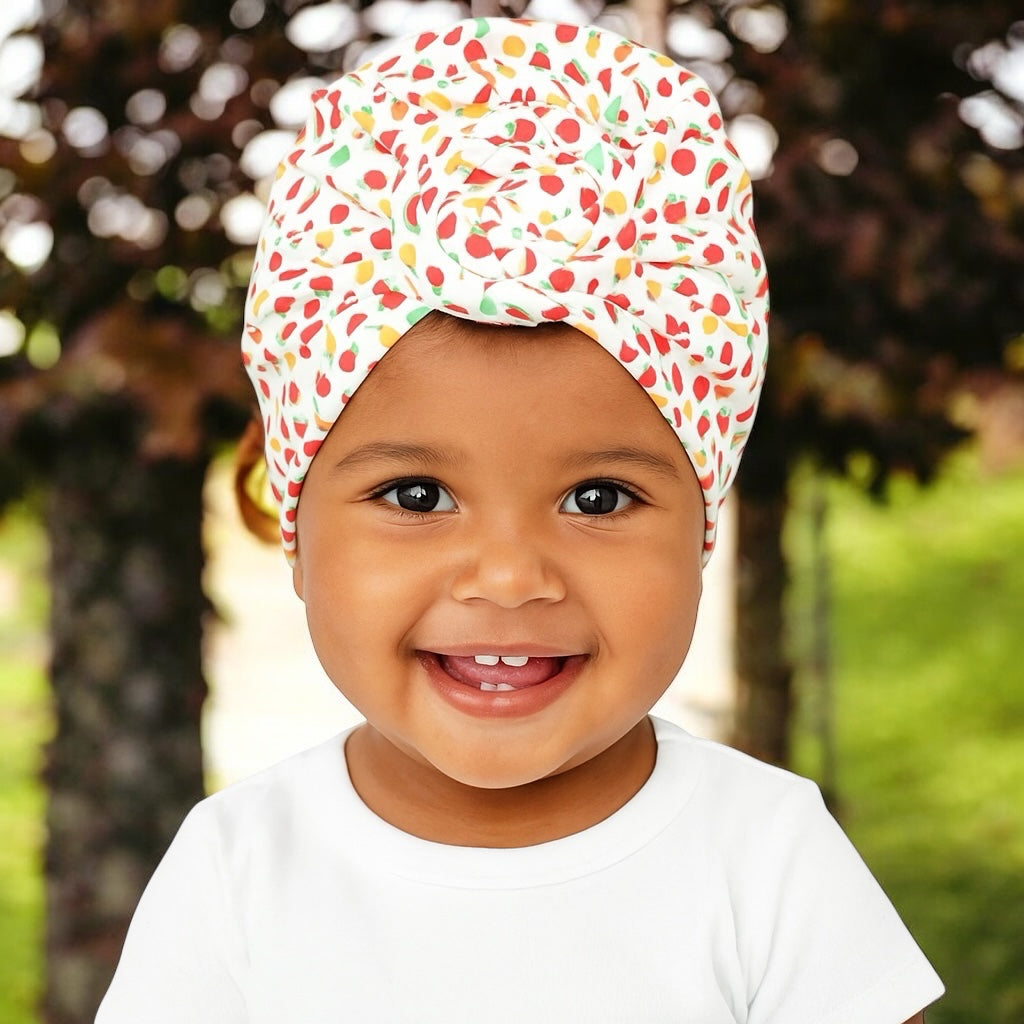 Pre-Tied Baby Turban Caps – Stretchy Cotton Caps for Girls (0–3 Yrs) - Fatisha Boutique #