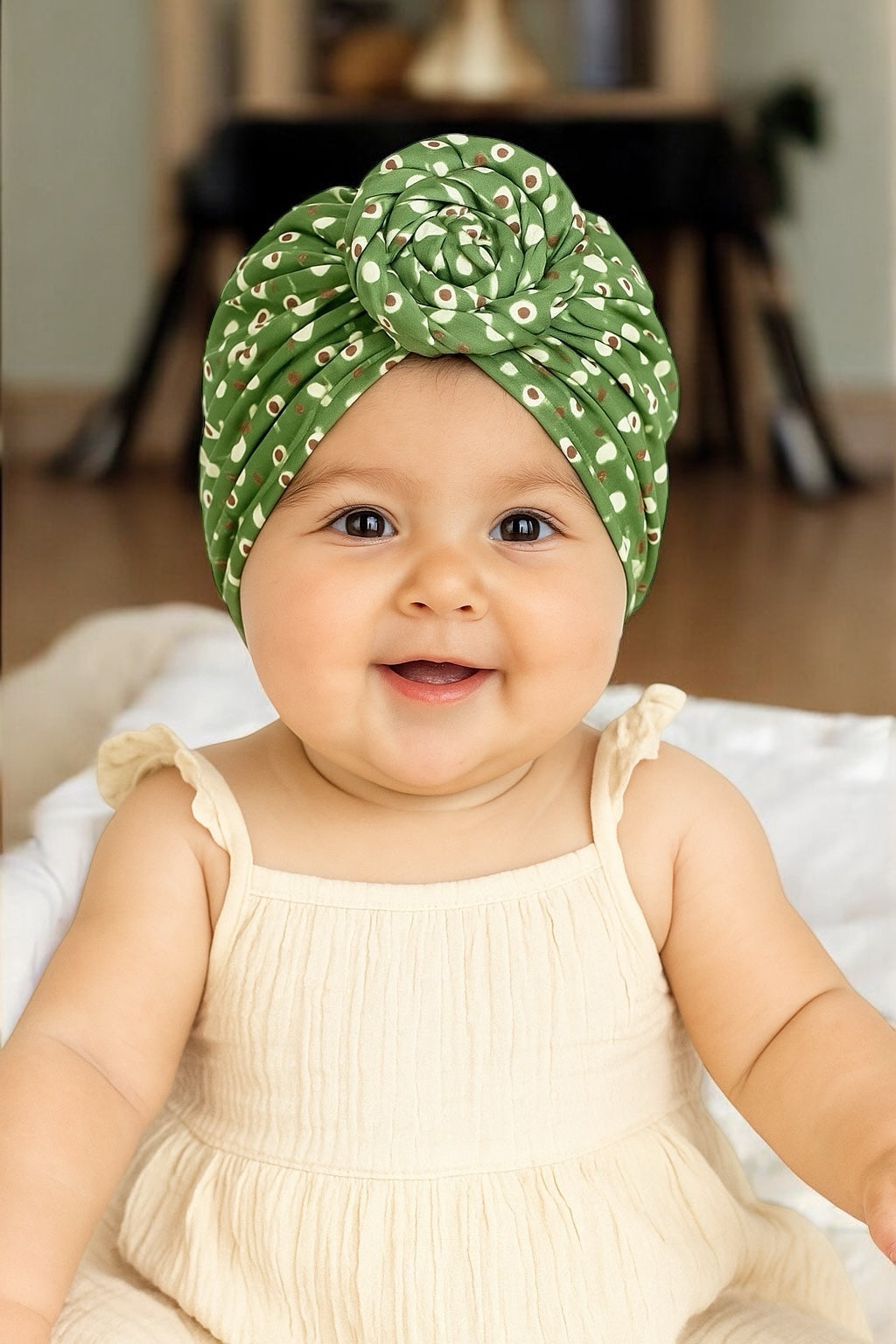 Pre-Tied Baby Turban Caps – Stretchy Cotton Caps for Girls (0–3 Yrs) - Fatisha Boutique #